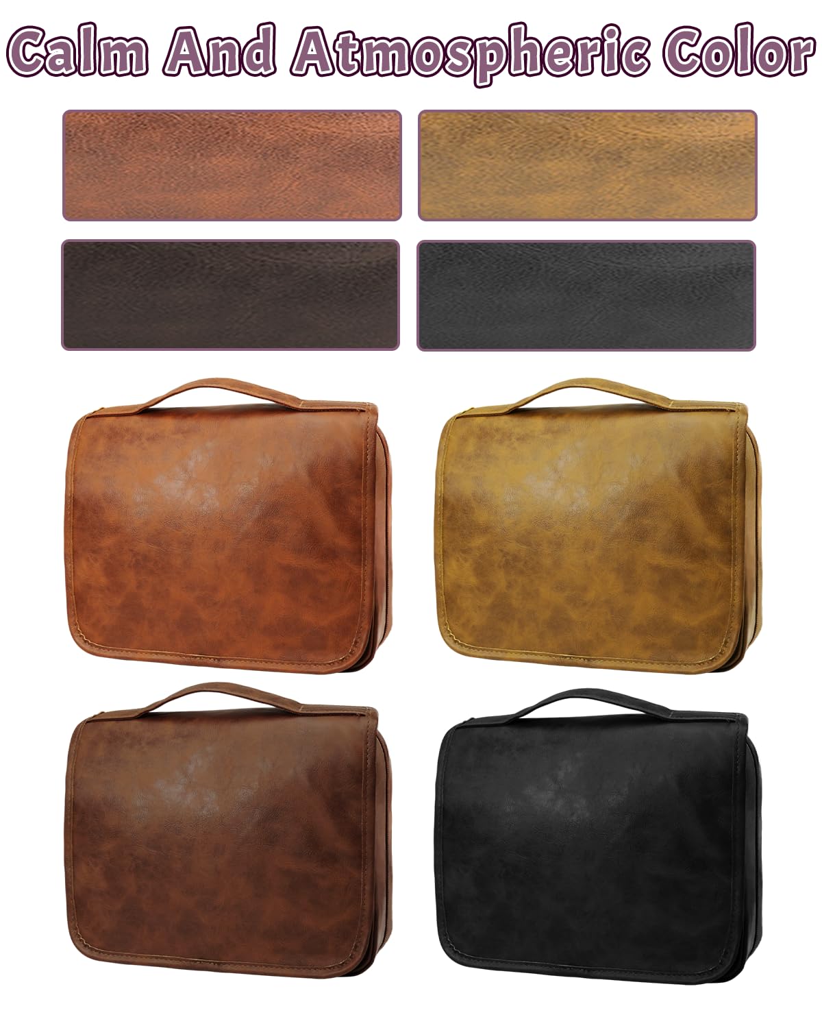 Sparklove Personalized Genuine Leather 3-in-1 Toiletry Bag