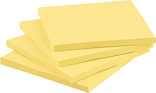 Nota pegajosa de 3.0 x 3.0in, color amarillo, autoadherente para la oficina, escuela, hogar, 50 hojascojín, 24 paquetes de 4 almohadillas (96 PC)