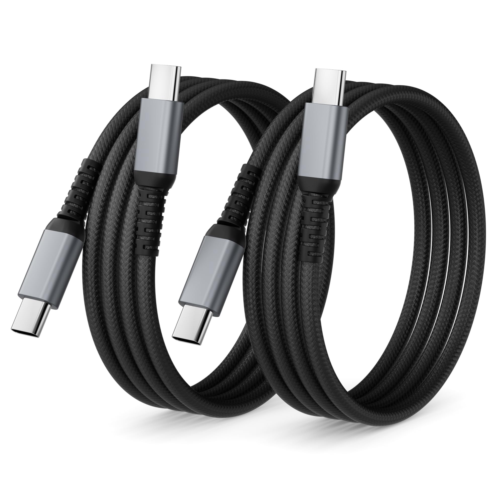 USB C auf USB C Kabel 1M 2 Pack 60W USB C Ladekabel PD Schnellladekabel für Apple iPhone 17 16 15/Pro/Pro Max, Samsung S23 S22 S21 MacBook Pro/Air, iPad, Typ C Geräten (Schwarz, 1M)