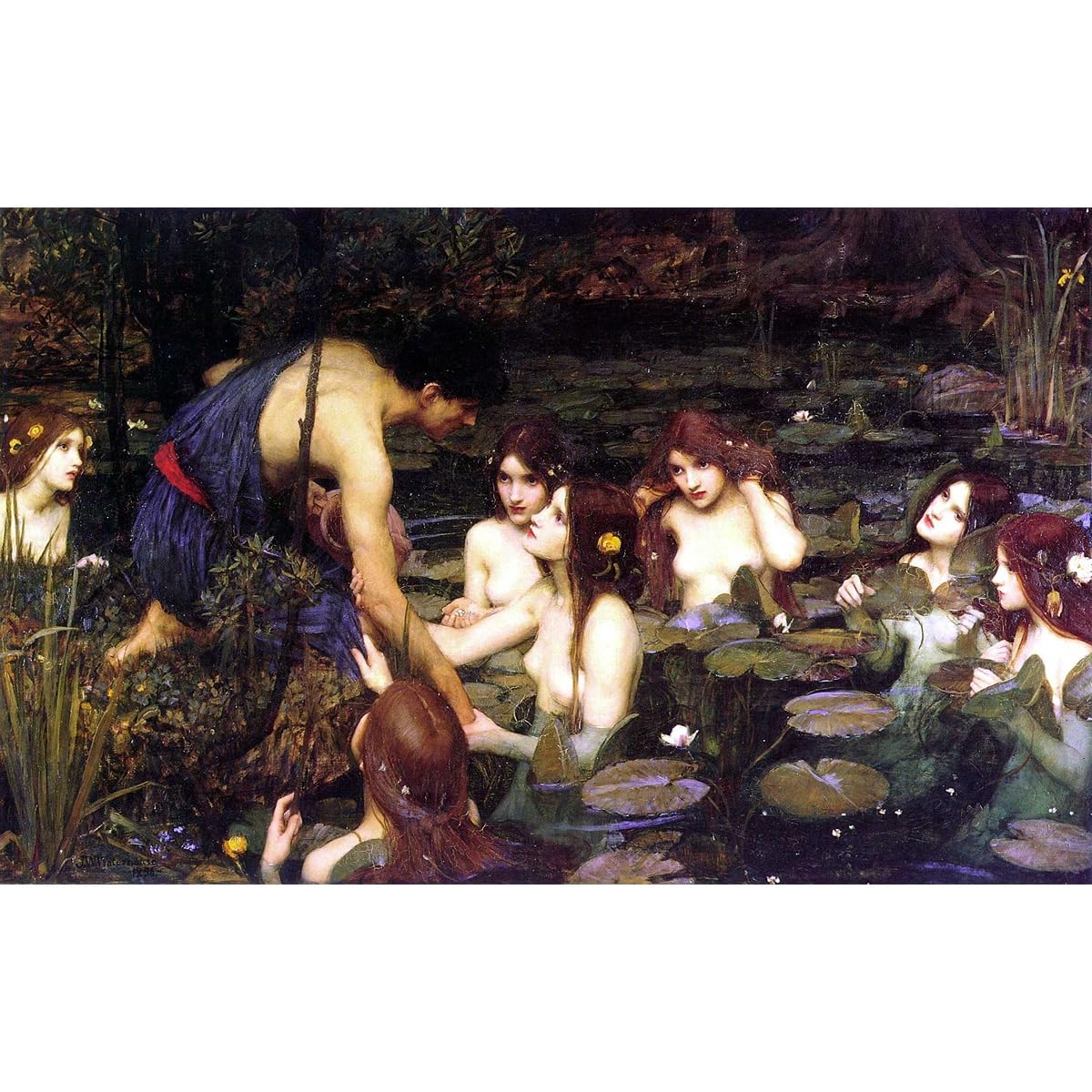Impression sur toile Waterhouse décorative murale Hylas 76x101cm - 2