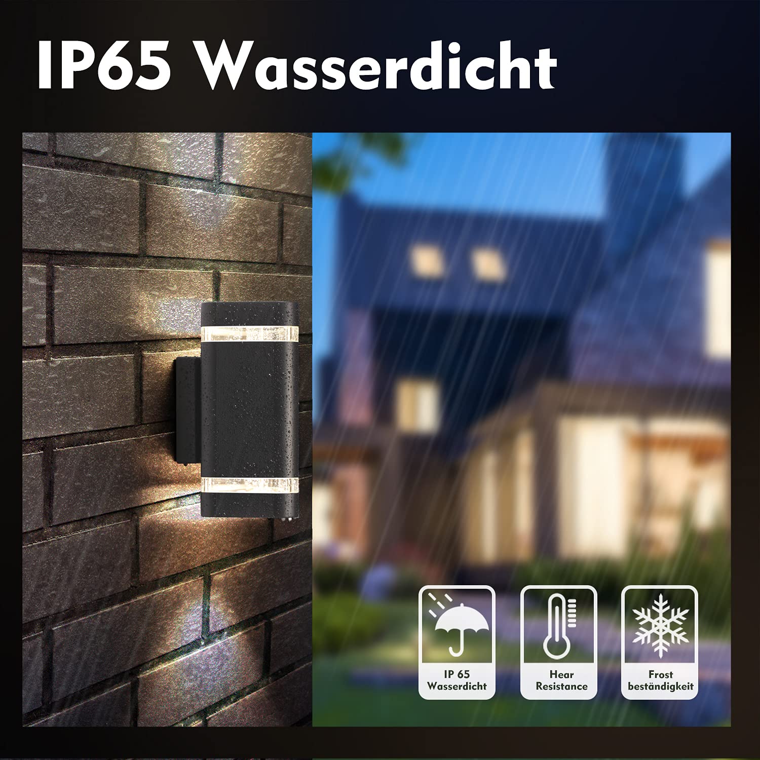 Dreieckige LED Wandleuchte Außenleuchte, IP65 Außenlampe Wandlampe aussen GU10 Aluminium, Wasserdichte Aussenleuchte Außenbeleuchtung Außenwandleuchte für Hauswand Haustür Wand, Warmweiß