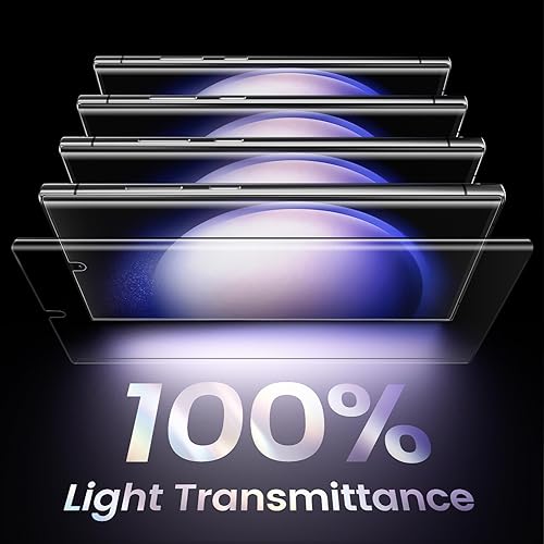 Miniatura 4 de Paquete de 2+2 protectores de pantalla para Samsung Galaxy S23 Ultra 5G de 6.8 pulgadas, película transparente HD curvada 3D con protector de