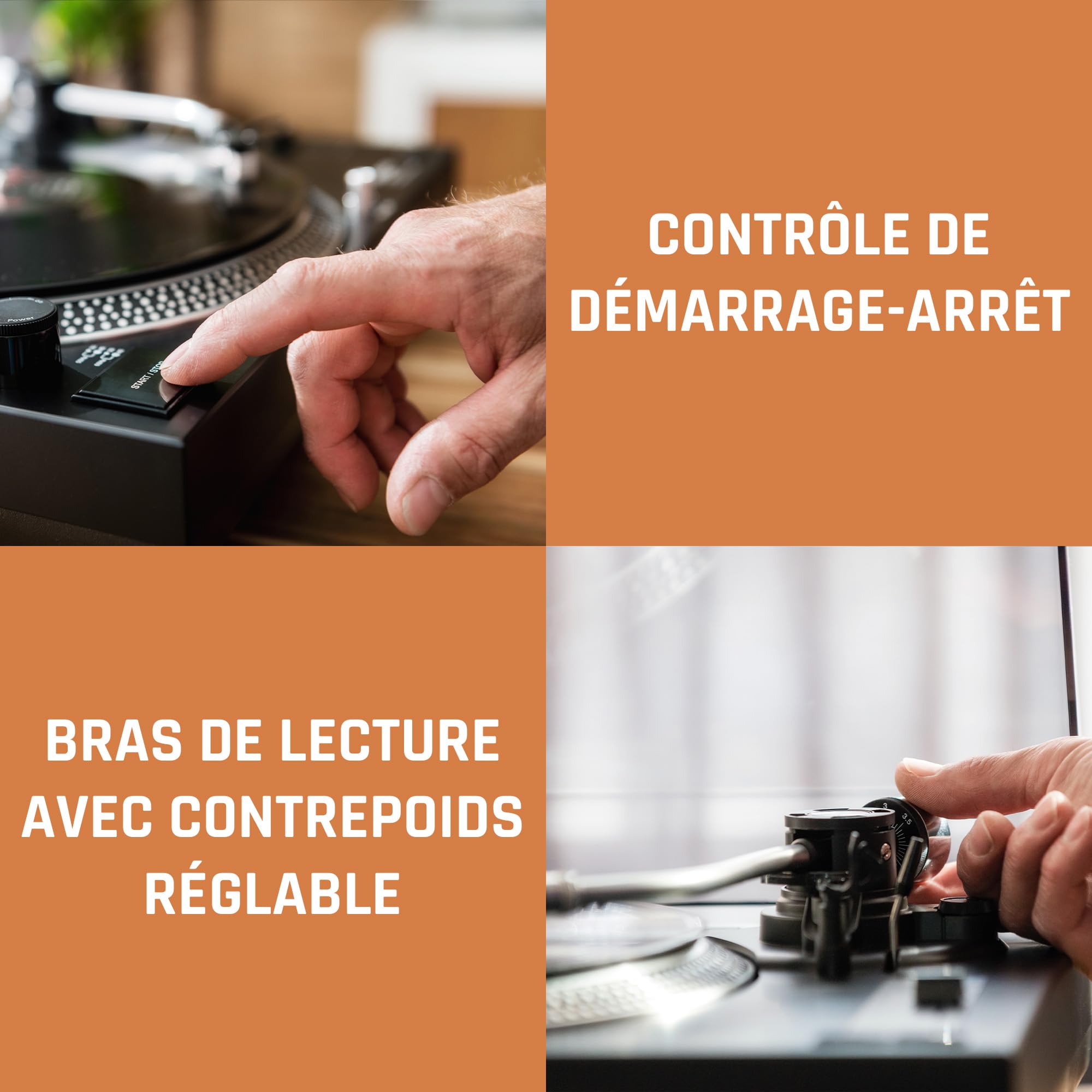 Lenco L-3818 Platine Vinyle, Tourne Disque, Platine Vinyle DJ - à entraînement Direct - Pitch Control - 33 et 45 Tours - Préamplificateur stéréo - USB - RCA Line Out - Numérisation Via PC - Noir