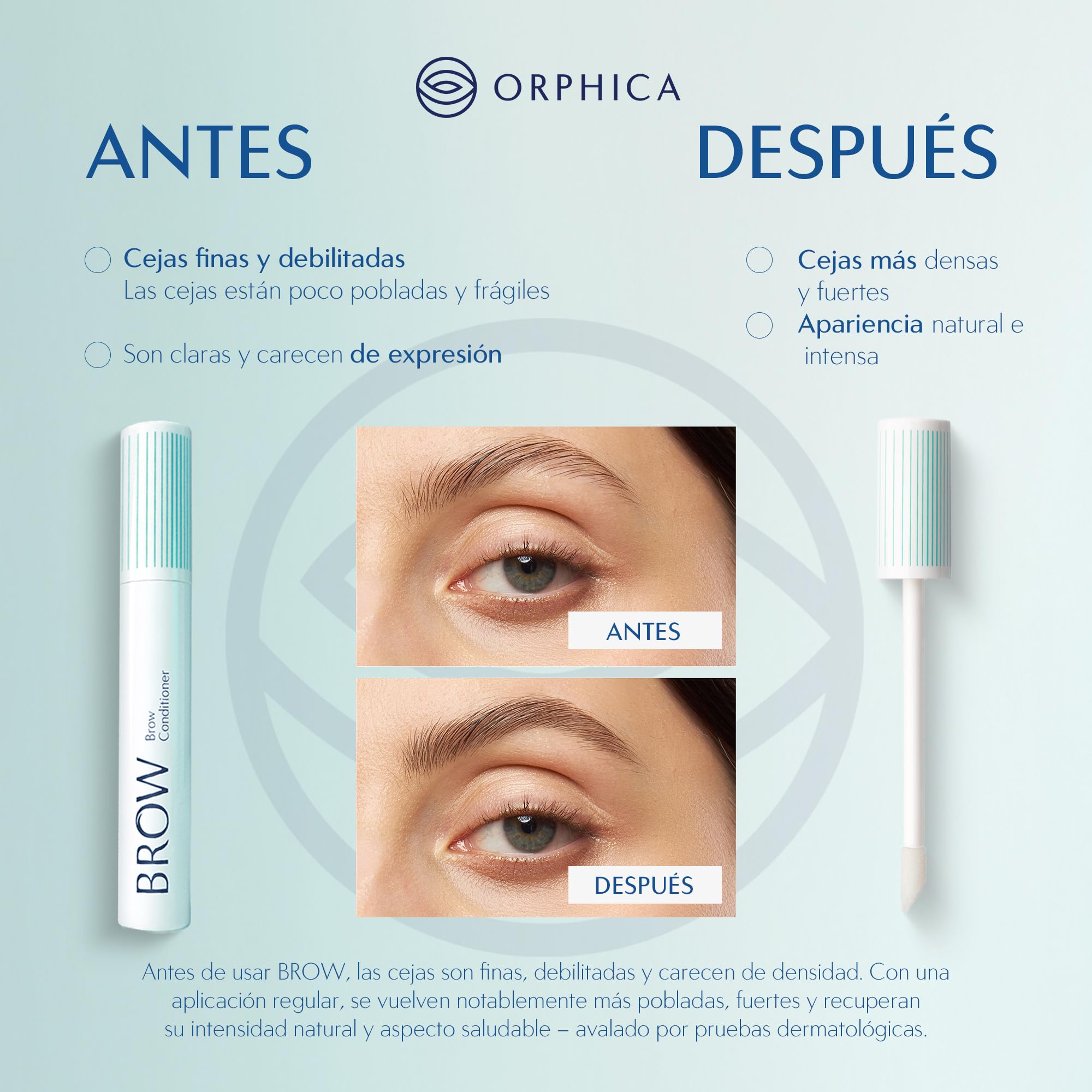 ORPHICA BROW Serum Cejas Crecimiento 4 ml | Serum Acelerador del Crecimiento | Acondicionador para Cejas Fuertes y Nutridas| Dermatológicamente Comprobado