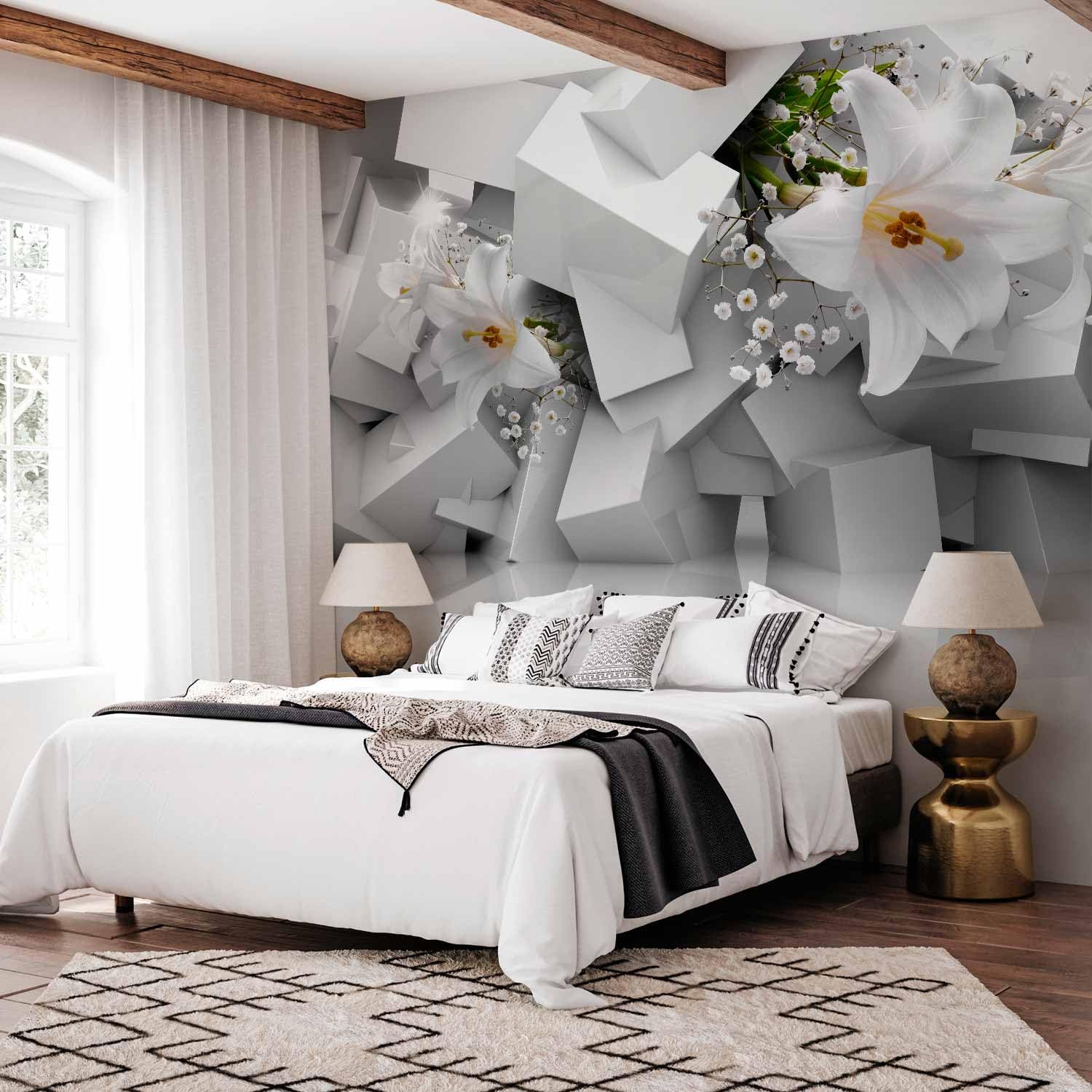 murando Fotomurales Flores Lirio 350x256 cm XXL Papel pintado | tejido no tejido Decoración de Pared decorativos Murales moderna de Diseno Fotográfico 3D