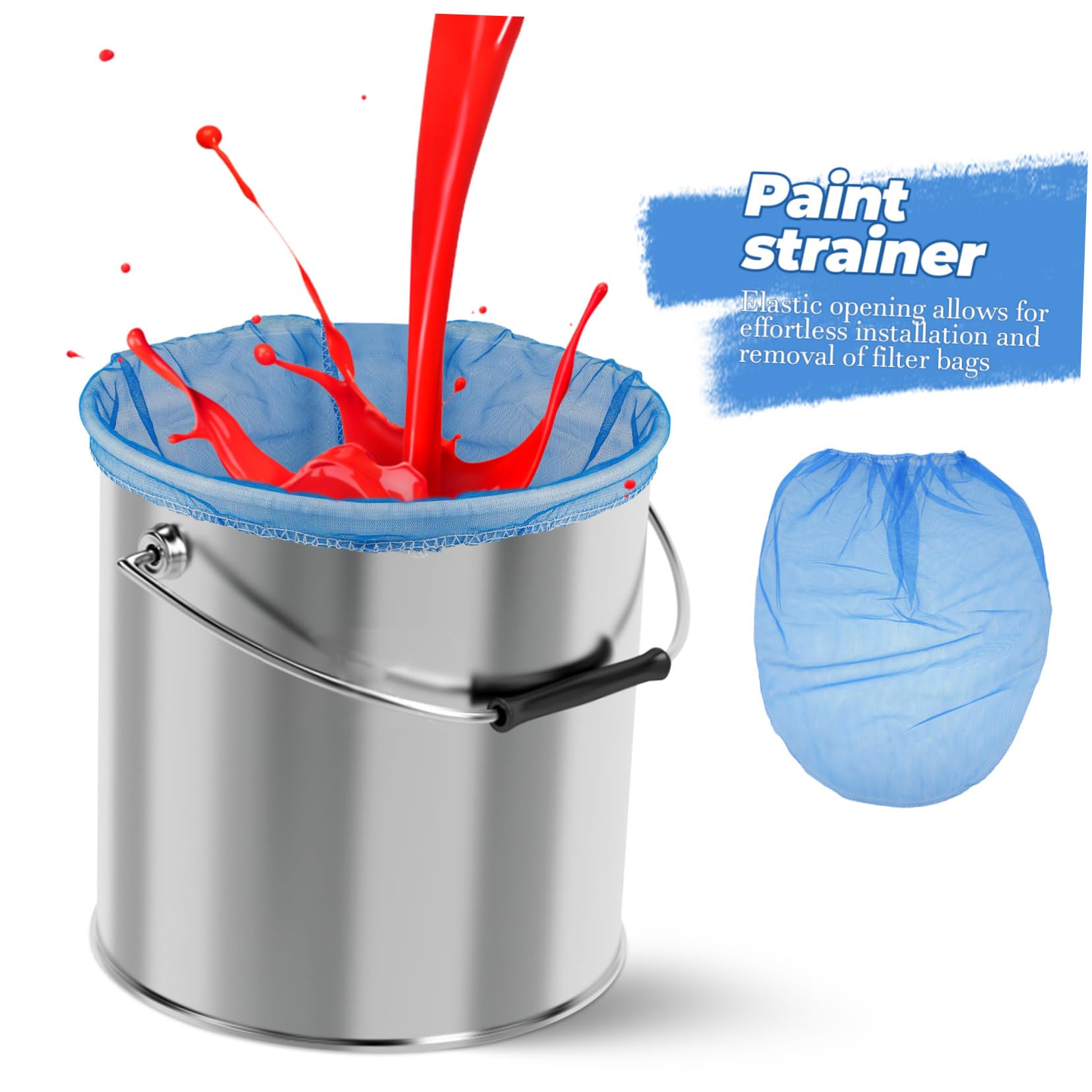 Sacchetto Filtrante per Vernice 12 Pezzi in Poliestere Blu