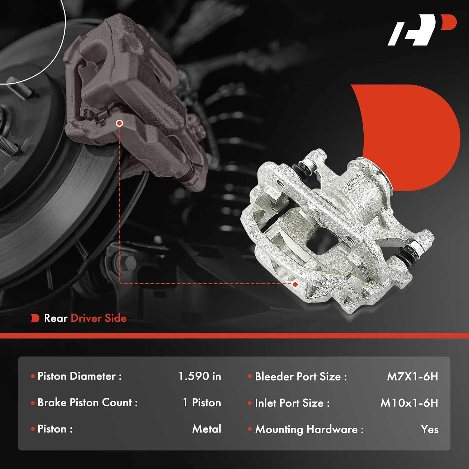 A-Premium Disc Brake Caliper Assembly with Bracket Compatible with Lexus Vehicles - NX200t 2015-2017, NX300 2018-2021, NX300h 2015-2021 - Rear Left Driver Side