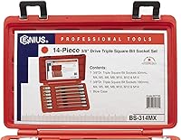 Vista 6 de Genius Tools Juego de llaves de vaso cuadrado triple de 14 piezas 3/8" Dr. BS-314MX