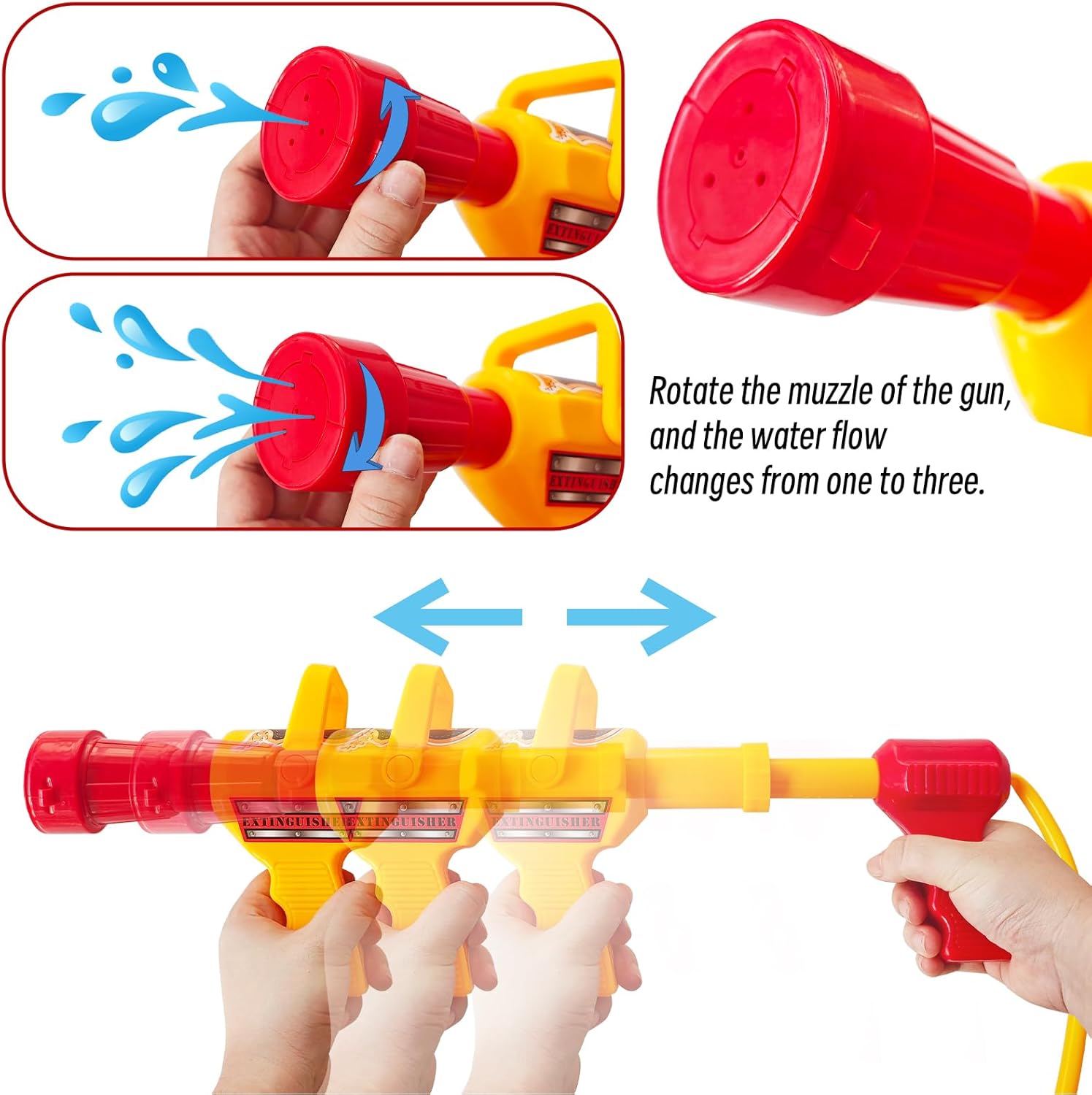 5 Piece Kids Fireman Costume Set,Firefighter Water Gun Blaster Backpack,Firefighter Water Sprayer Toys,Tank with Hose Shooter for Outdoor Play Boys & Girls