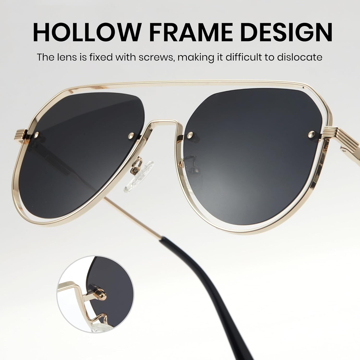 Cyxus Polarized Aviator Sunglasses for Women Men Classic Mirrored Lens UV Protection - Image 6