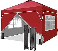 Vista 21 de GDY Tienda de campaña desplegable de 8 x 8 pies con una configuración de empuje, fácil de instalar con 4 paredes laterales para eventos, fiestas
