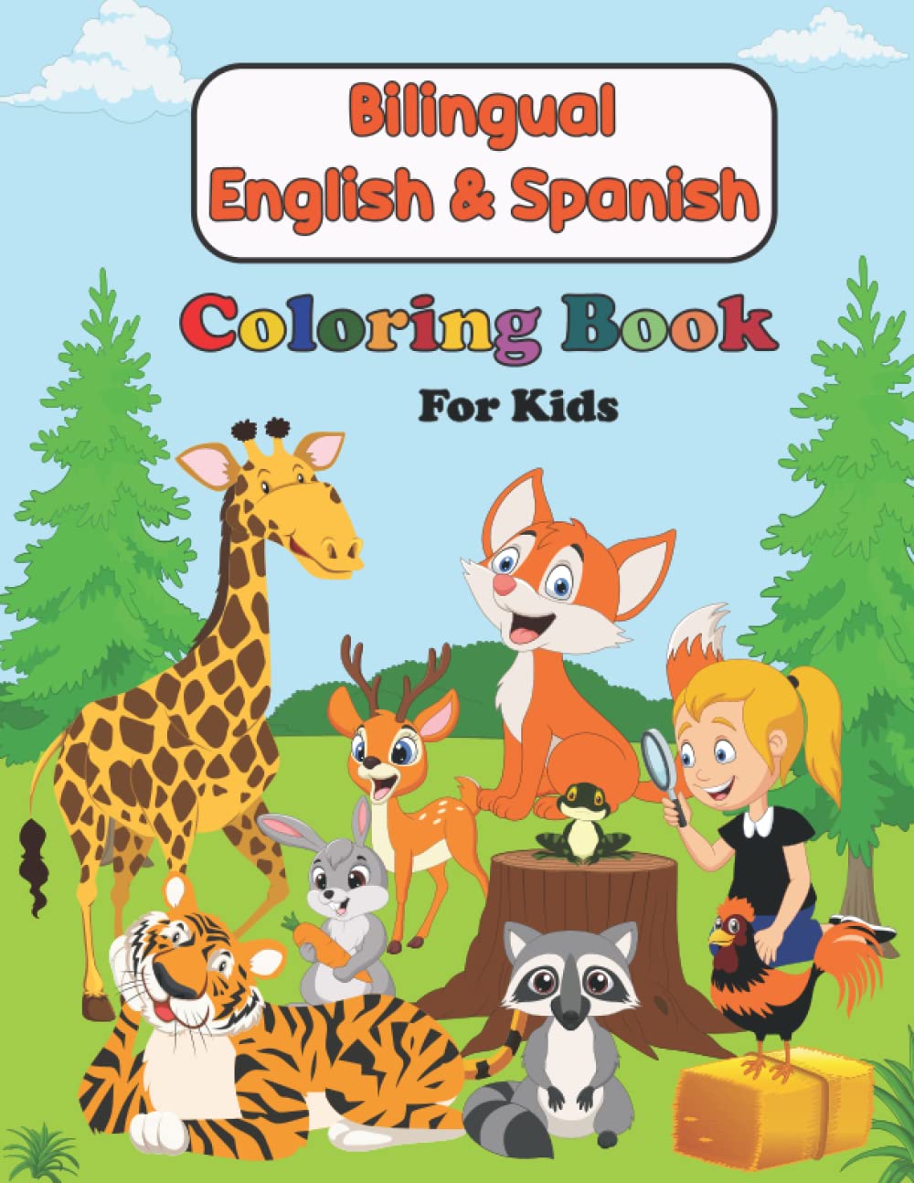 Bilingual English & Spanish Coloring Book For Kids: Discover and Improve their skills in coloring and tracing for children and preschoolers ( boys & girls ) ages: 1-4, 2-4, 1-5, 3-5