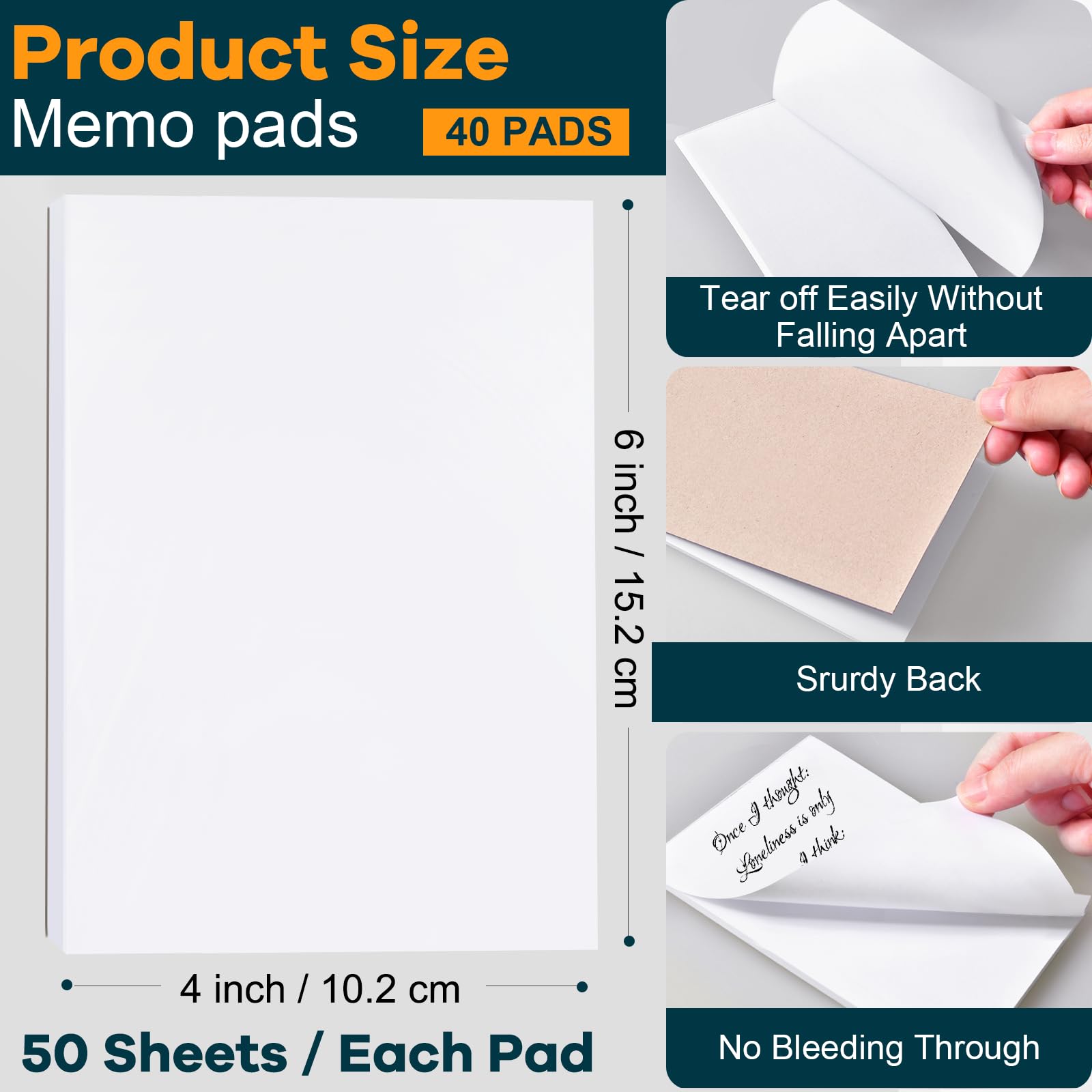 Beieverluck Paquete de 40 blocs de notas de 4 x 6 pulgadas, bloc de notas pequeños, 50 hojas por bloc de notas, bloc de notas en blanco, mini bloc de notas para compras, listas de tareas, escritura