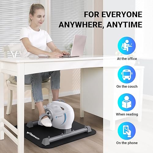 Miniatura 2 de Under Desk Bike Pedal Exerciser, Quiet Magnetic Mini Exercise Bike with MERACH App for Arm, Leg Recovery, Physical Therapy, Smooth Foot Desk Cycle