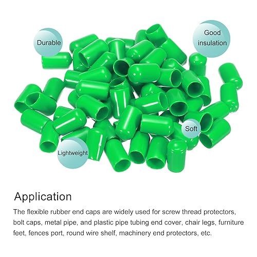 Miniatura 4 de MECCANIXITY 50 tapas de goma de 12 pulgada (0.472 in), protector de rosca de vinilo de PVC, tapas redondas de alambre para perno de tornillo, tubo,