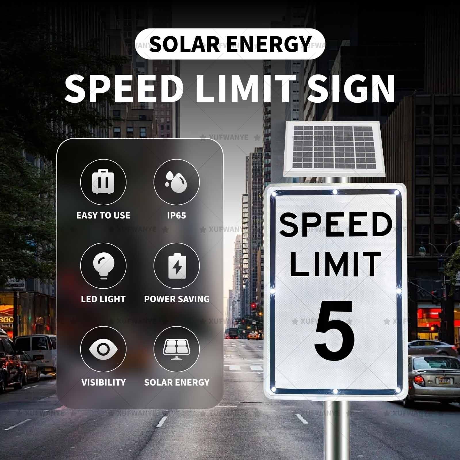 Carteles Solares de Velocidad 5-95 mph, Cartel Exterior, Números Personalizables, Alta Visibilidad Día/Noche, 45x60 cm, Fácil Montaje, para Carreteras, Escuelas, Estacionamientos 85
