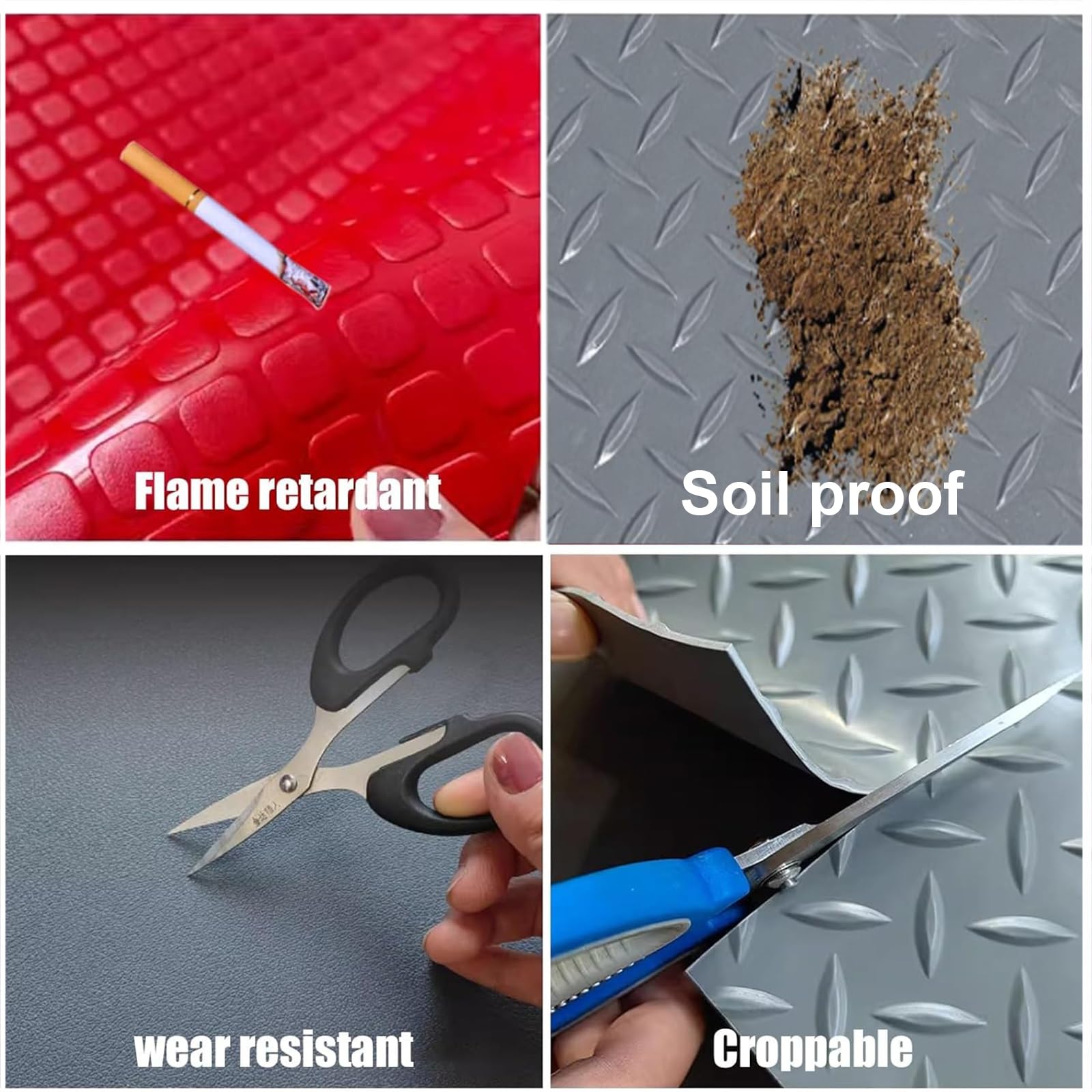 Rouleau De Tapis En Caoutchouc Pour Plancher De Garage Extra Large, Tapis De Protection De Sol Antidérapant Gris Pour Allée De Centre Sportif D'usine, 6,5 5,9 5,5 4,9 1,2 M De Largeur