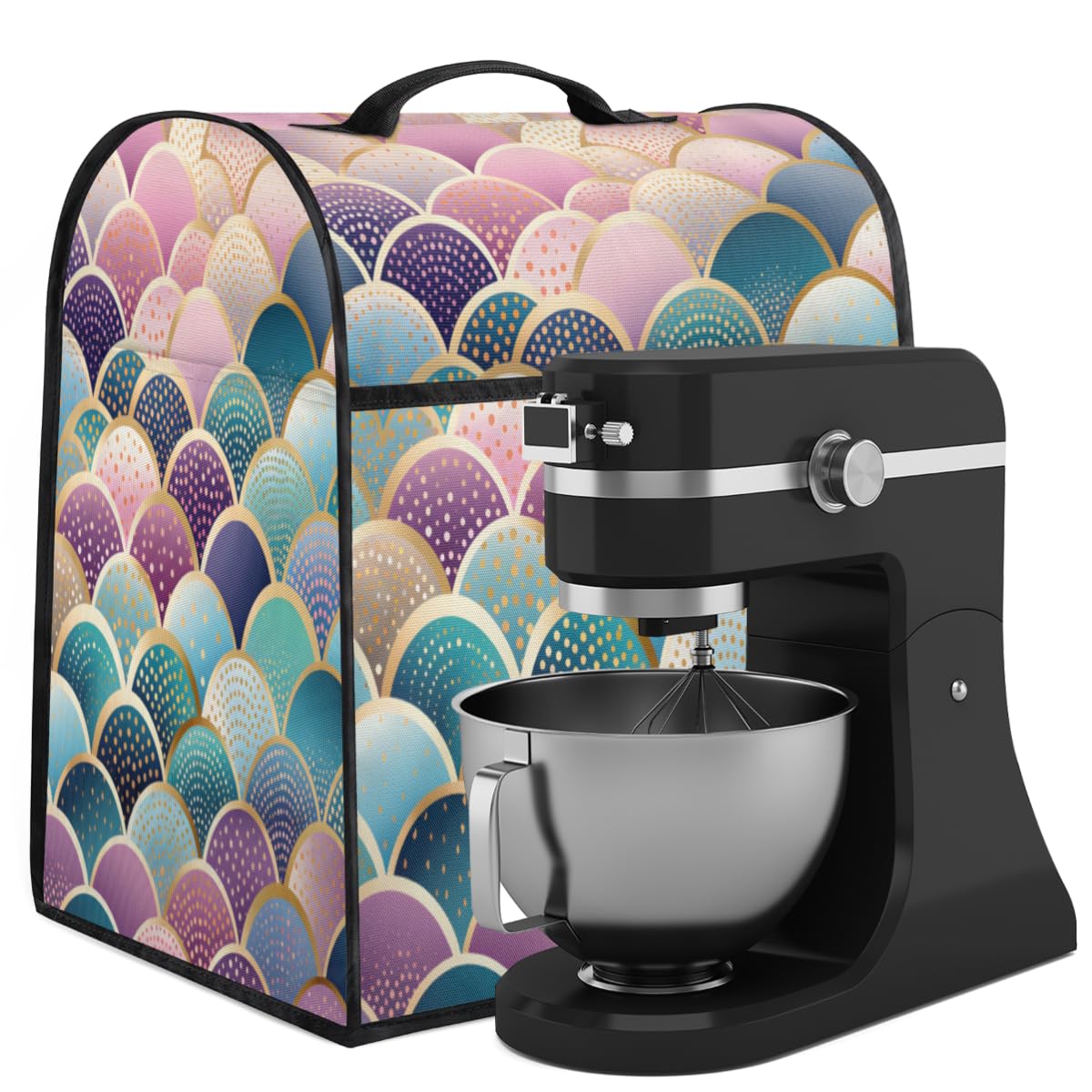 Coffee Maker Cover Ocean Mermaid Kitchen Appliance Covers Small Appliance Covers Blender Cover Juicer Cover Dust Covers for Kitchen Appliances with Top Handle and Pockets,Washable,B140