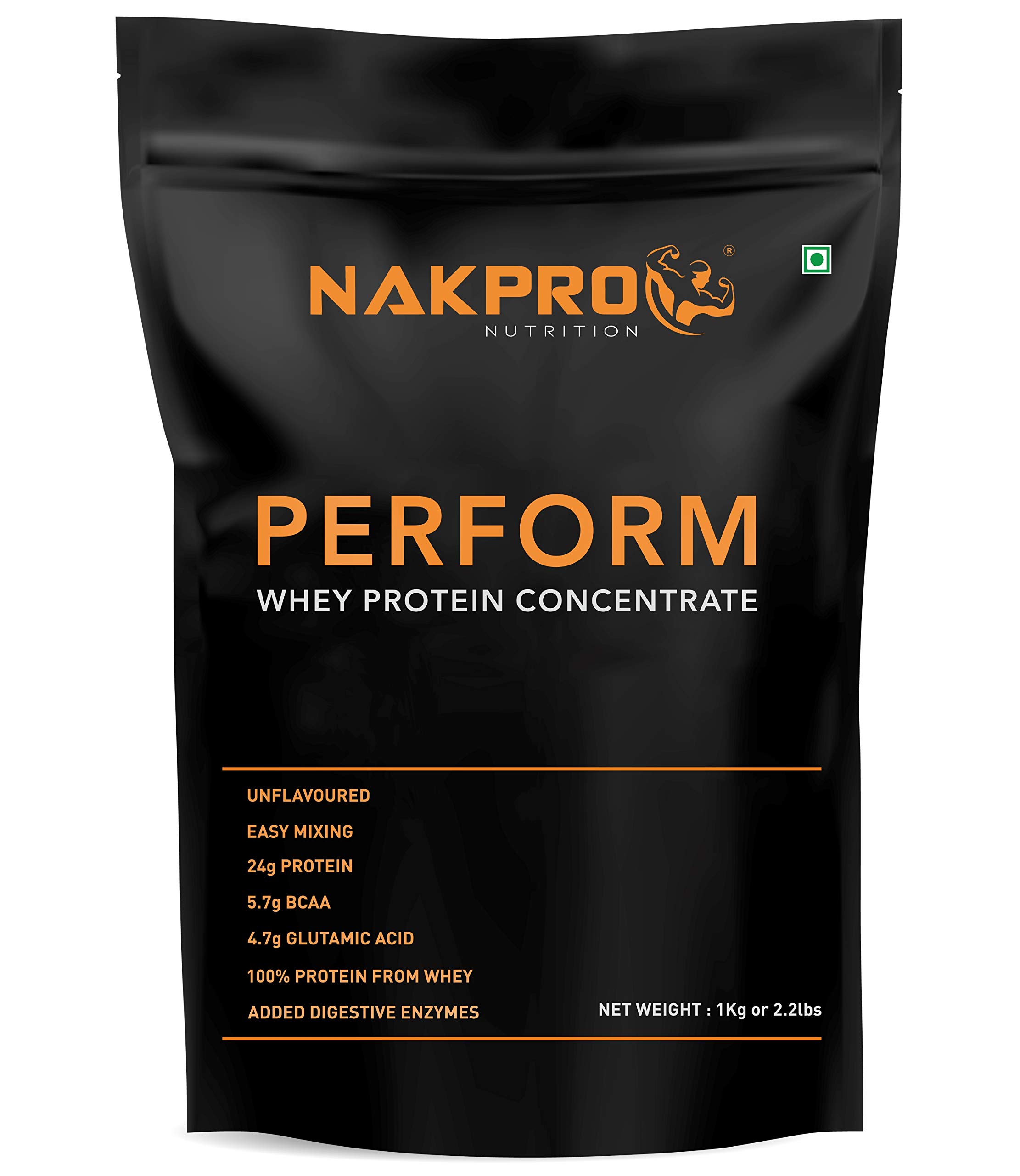 Buy NAKPRO PERFORM Whey Protein Concentrate 24g Protein, 5.7g BCAA