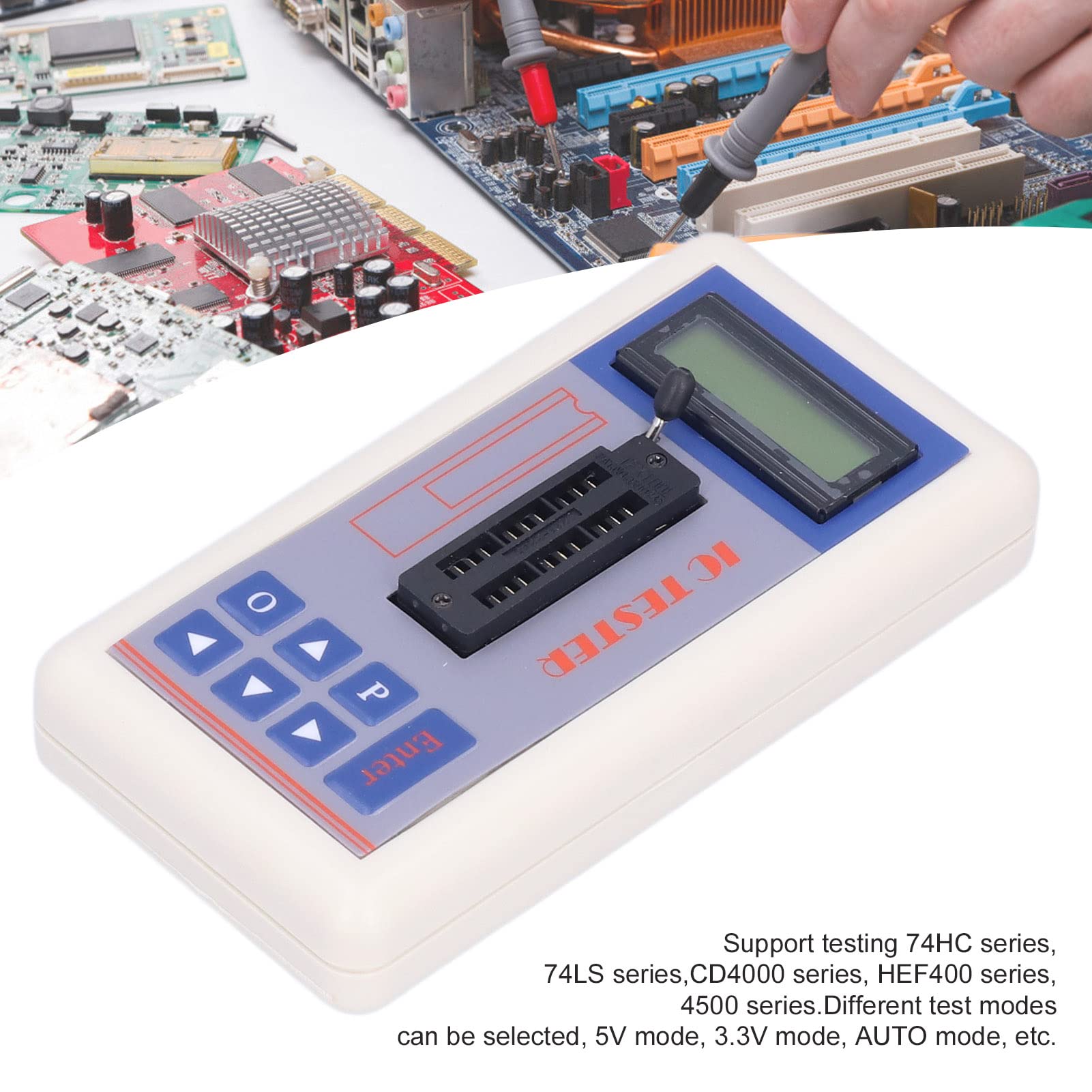 ANKROYU Integrated Circuit Meter, TSH?06F Multi-Function Capacitance Resistance Tester, ABS IC Transistor Meter with 5V 3.3V AUTO Modes for Microelectron(No terminals)