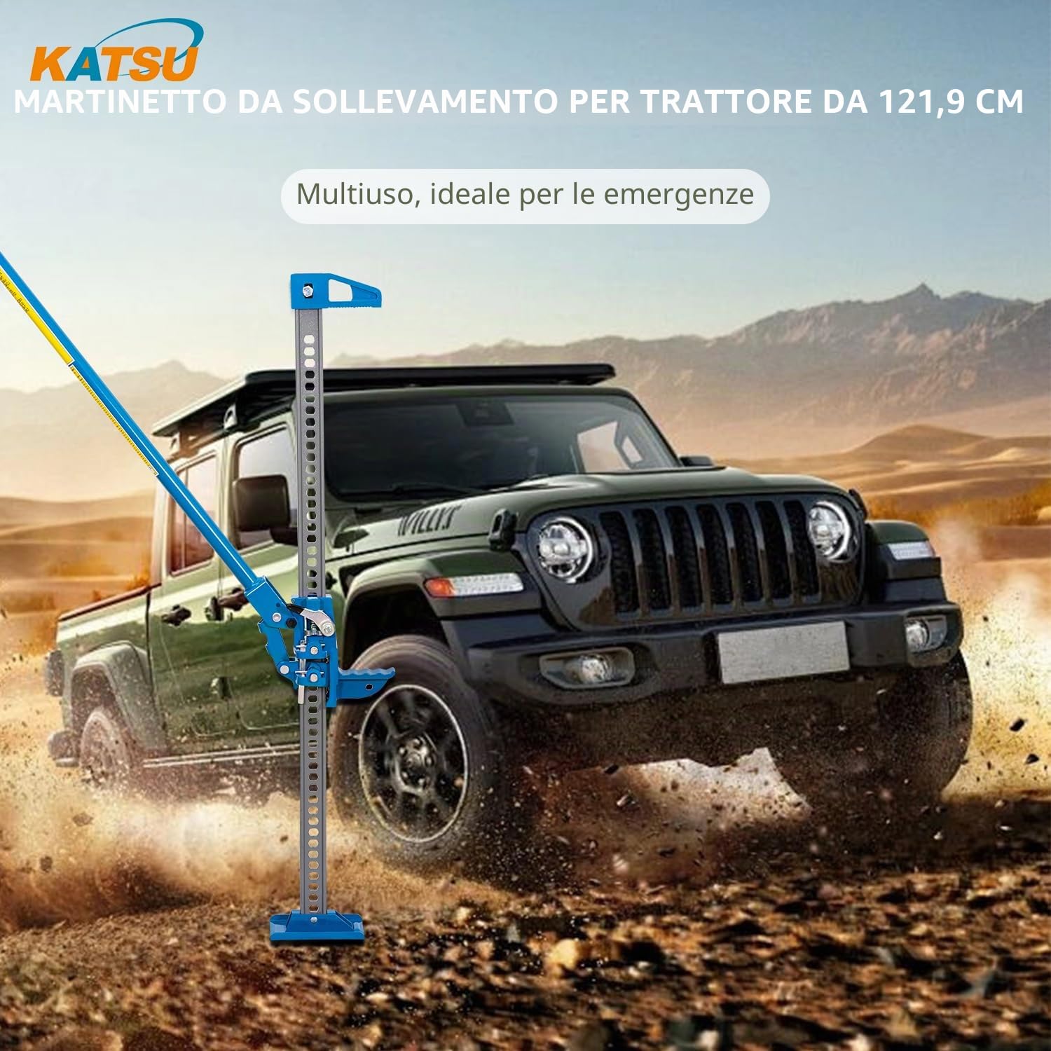 KATSU Tools Farm Jack Heavy Duty 48" 3 Ton Capacità di Carico Offroad Martinetto Cricchetto ad Alto Sollevamento Cric Fuoristrada per ATV 4x4 Trattori Camion 161191