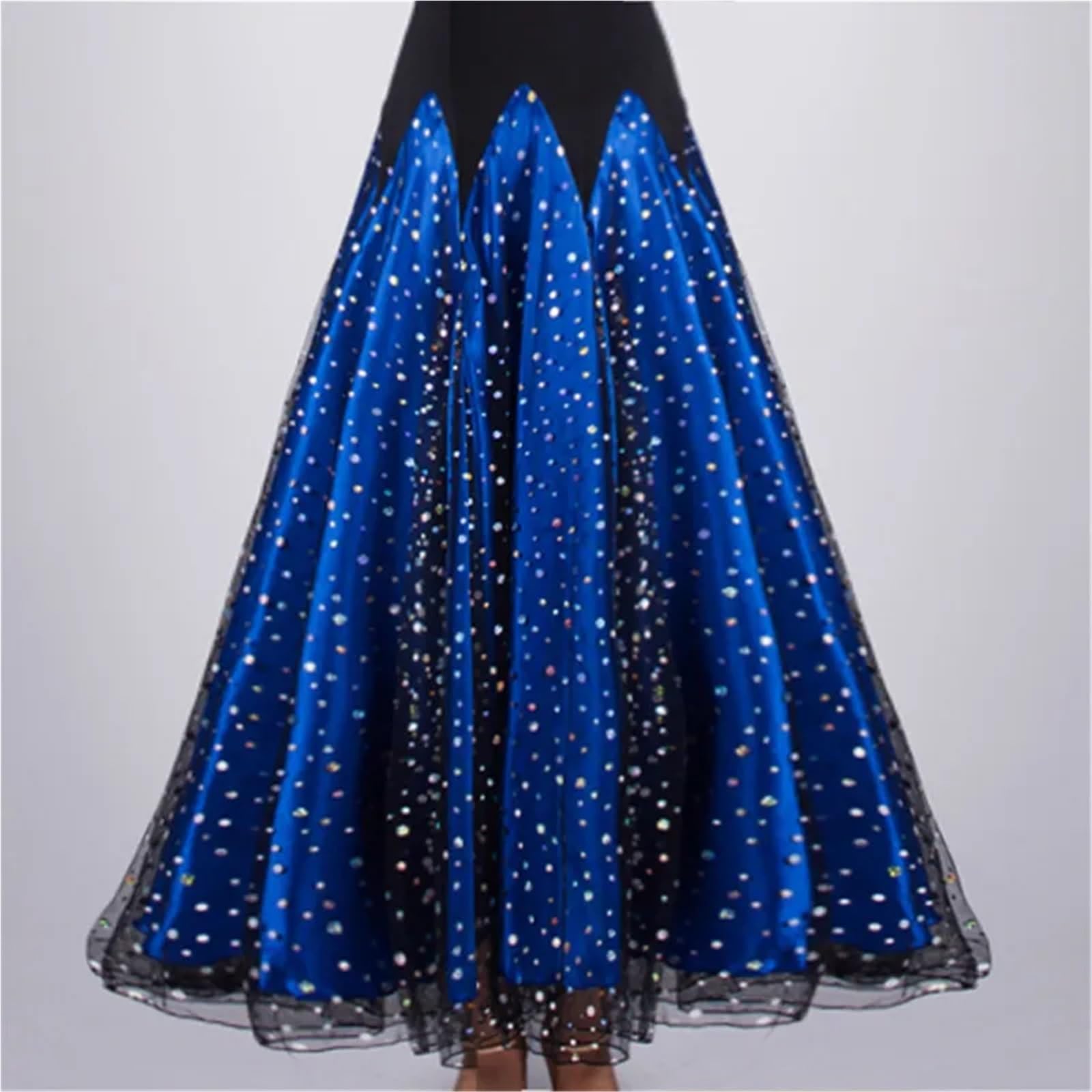 Falda Flamenca Mujer Falda de baile moderna 720 grados for mujer, vestido largo con lentejuelas for práctica salón vals