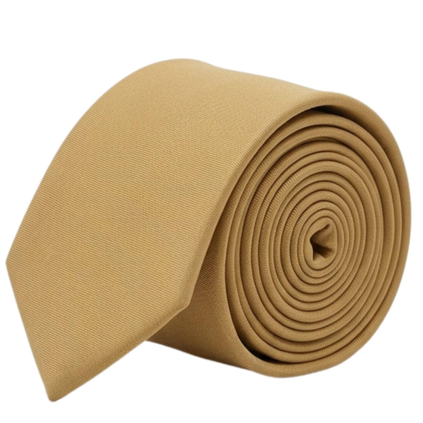 calixto Men's Solid Khaki Gold Necktie – Classic Woven Formal Tie for Business, Wedding, Office, Party & Special Occasions – Standard Length & Width-picture-4