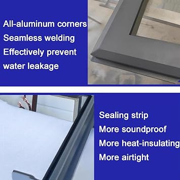 Custom Made Skylights, Flush Mount Installation Vent Roof Window, Multi-Angle Viewing Aluminium Window, Sloped Flat Roof Lighting Well Window for Basement Shed