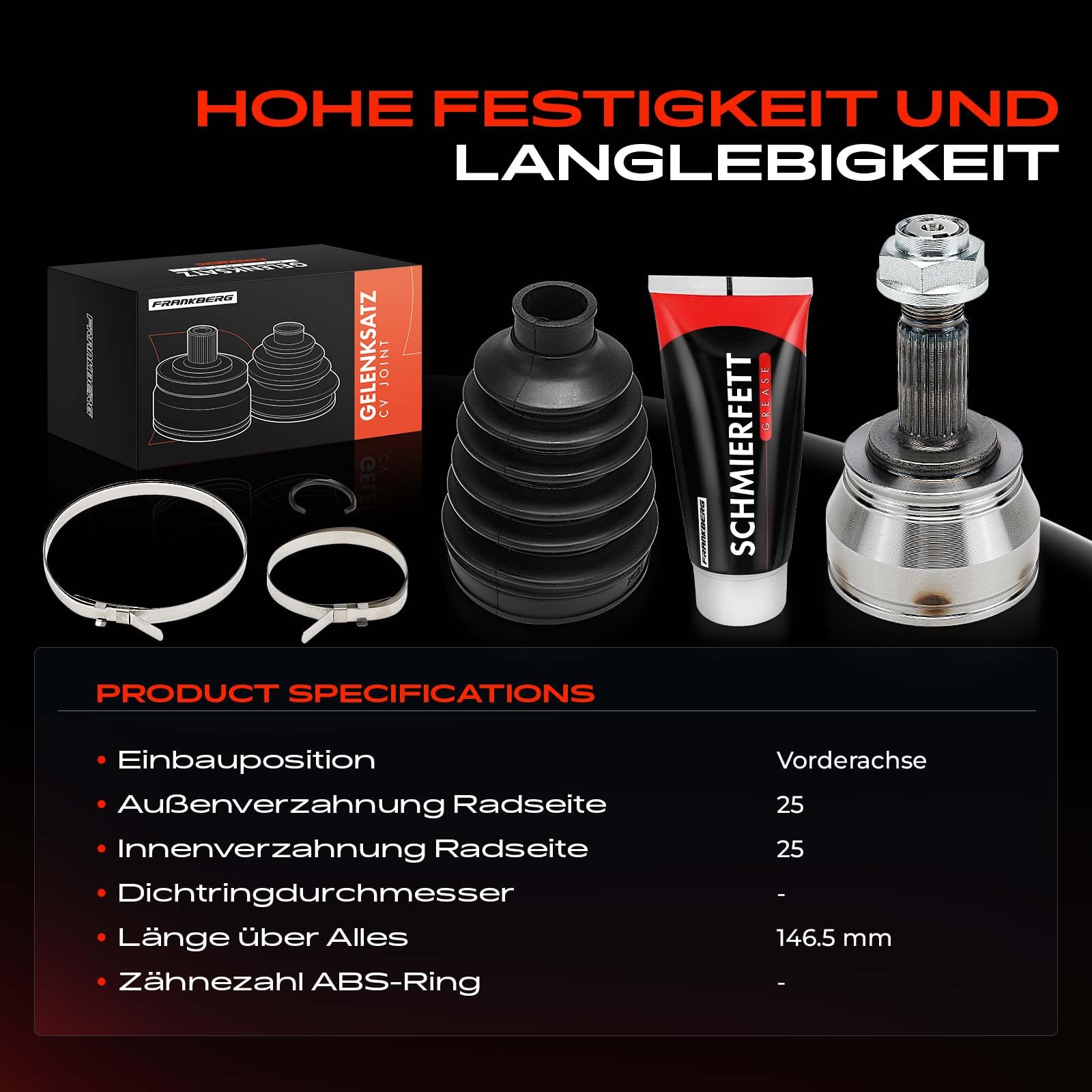 Frankberg Gelenksatz Radseitig Vorderachse Links Rechts Kompatibel mit Grande Punto 199 Linea 110 323 Punto Evo 199 Tipo Kombi 356 357 Bravo II 198 Replace# 46308551