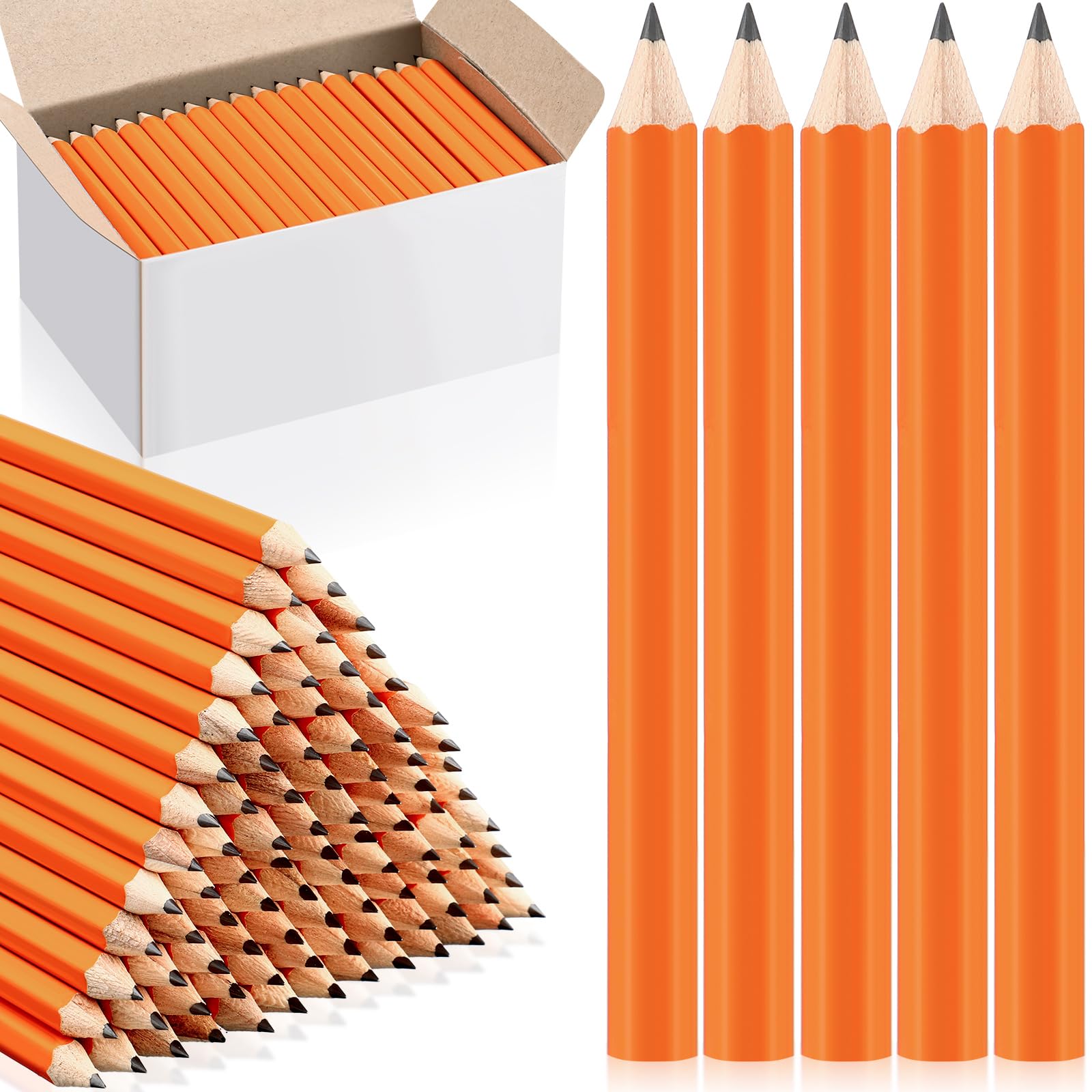 1152 Stück Golfbleistifte 2 HB halbe Bleistifte 8,9 cm vorgespitzte kleine Bleistifte Bulk Schulbedarf Klassenzimmer Kindergarten Schreiben Zeichnen Zeichnen, Orange