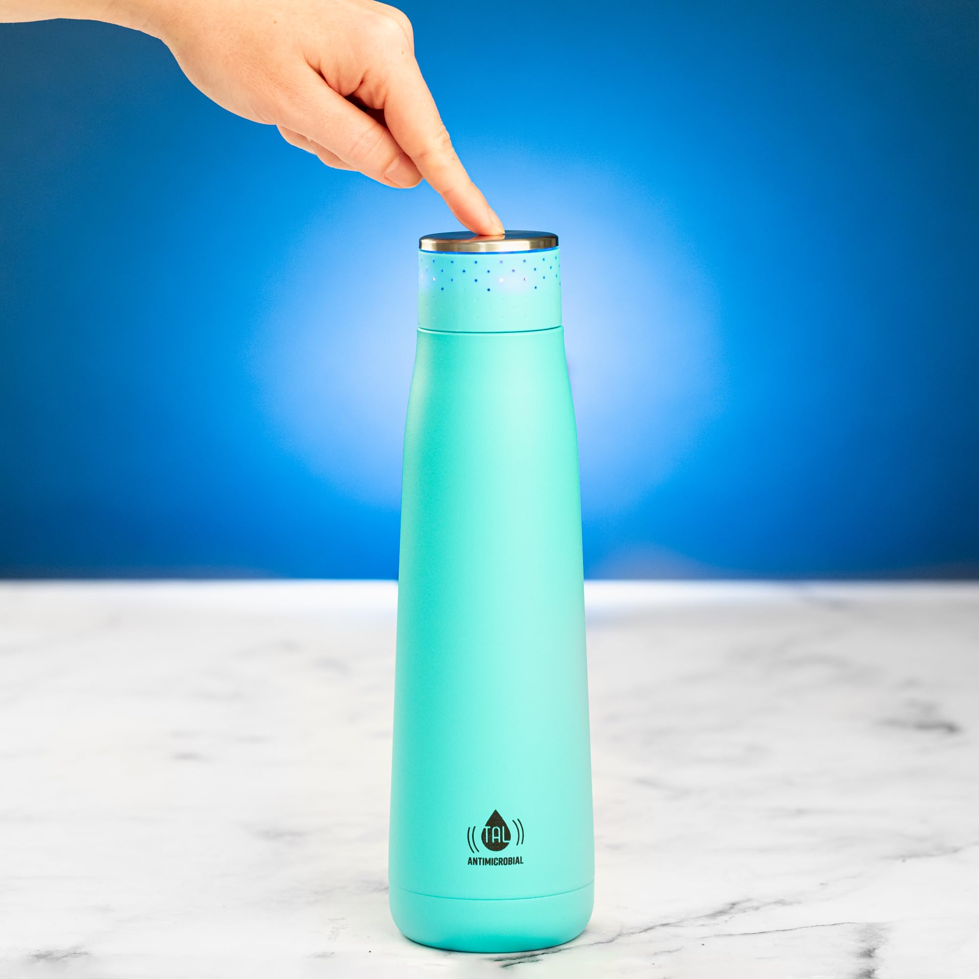 Tal Ultra Bottle Selbstreinigende Wasserflasche – 530 Ml, Isoliert, UV-C LED, Blaugrün