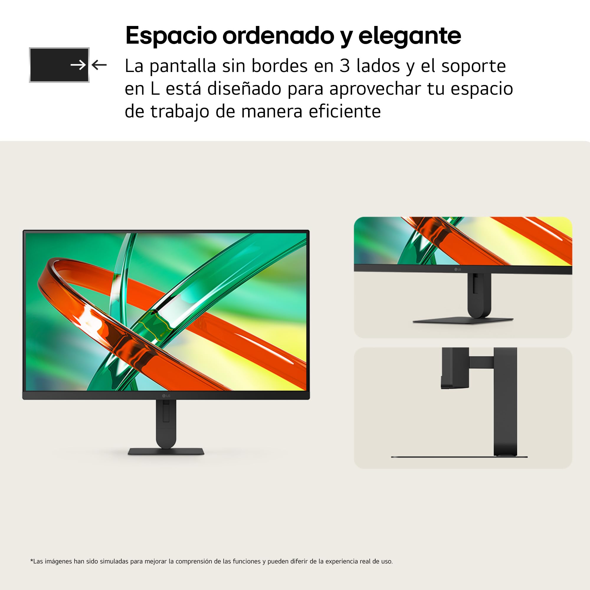 LG Monitor Ultrafine 27U710B-B - 27'', UHD (3840 x 2160), IPS, Negro | altura ajustable, Inclinación (eje horizontal) / Altura, DCI-P3 90% (CIE1976), DCI-P3 90%, UHD 4K (3840 x 2160), HDR10
