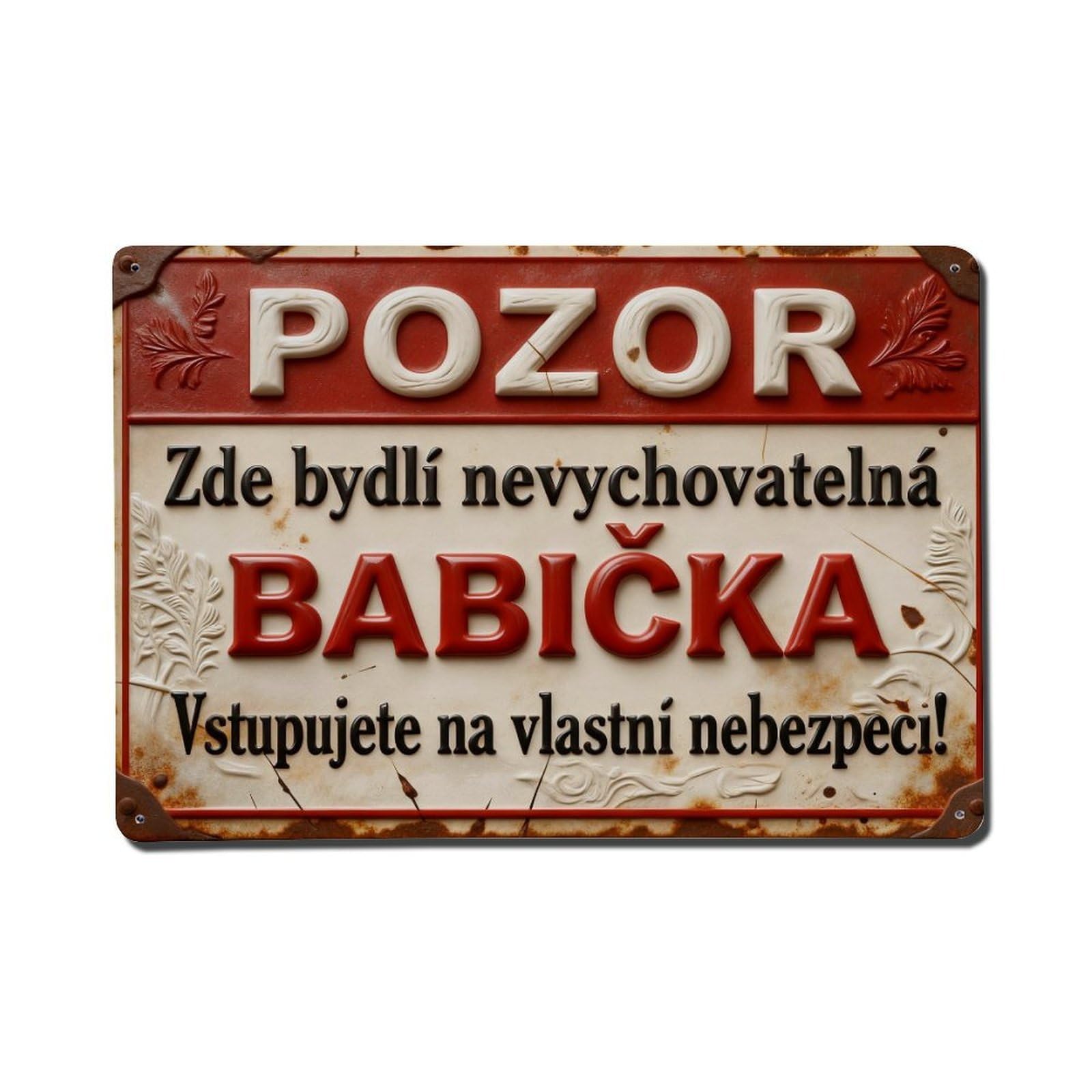 Caution Here Lives An Unruly Grandmother Enter At Your Own Risk Metal Tin Sign Plaque