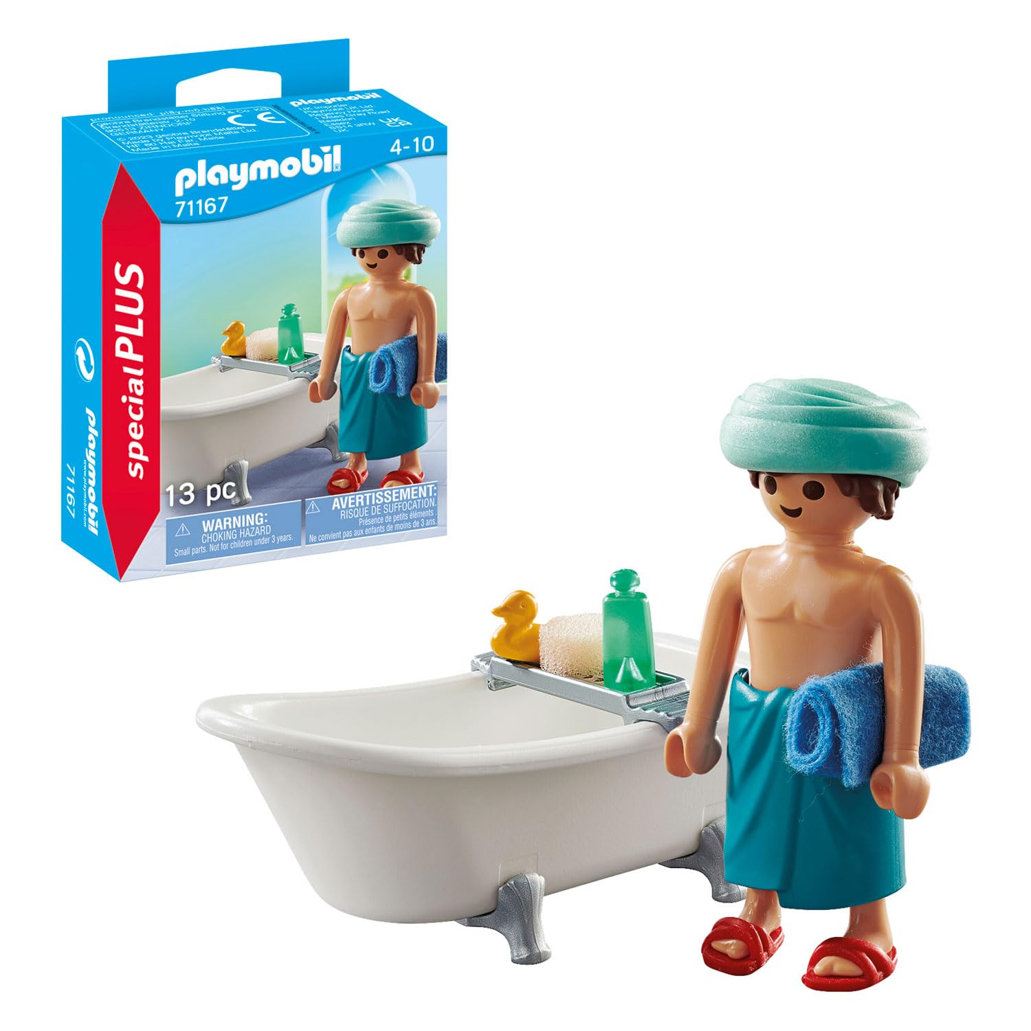 PLAYMOBIL Special Plus, Man in the Bathtub, Ages 4, Dark Blue - Image 4