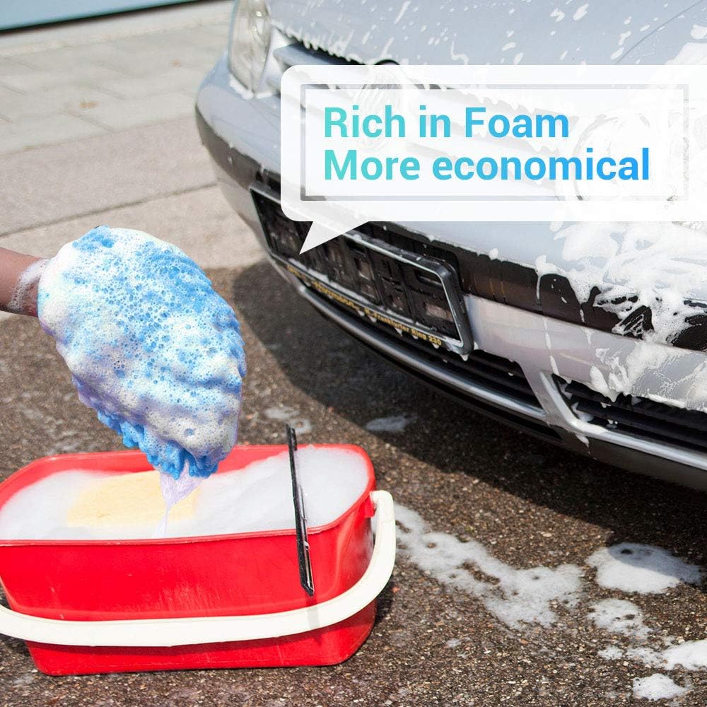 Aidea Car Wash Mitt Microfiber-2PK, Scratch & Lint Free, Premium Chenille Microfiber Wash Mitt-Blue Regular Size (7.12''X10.14'') : Automotive