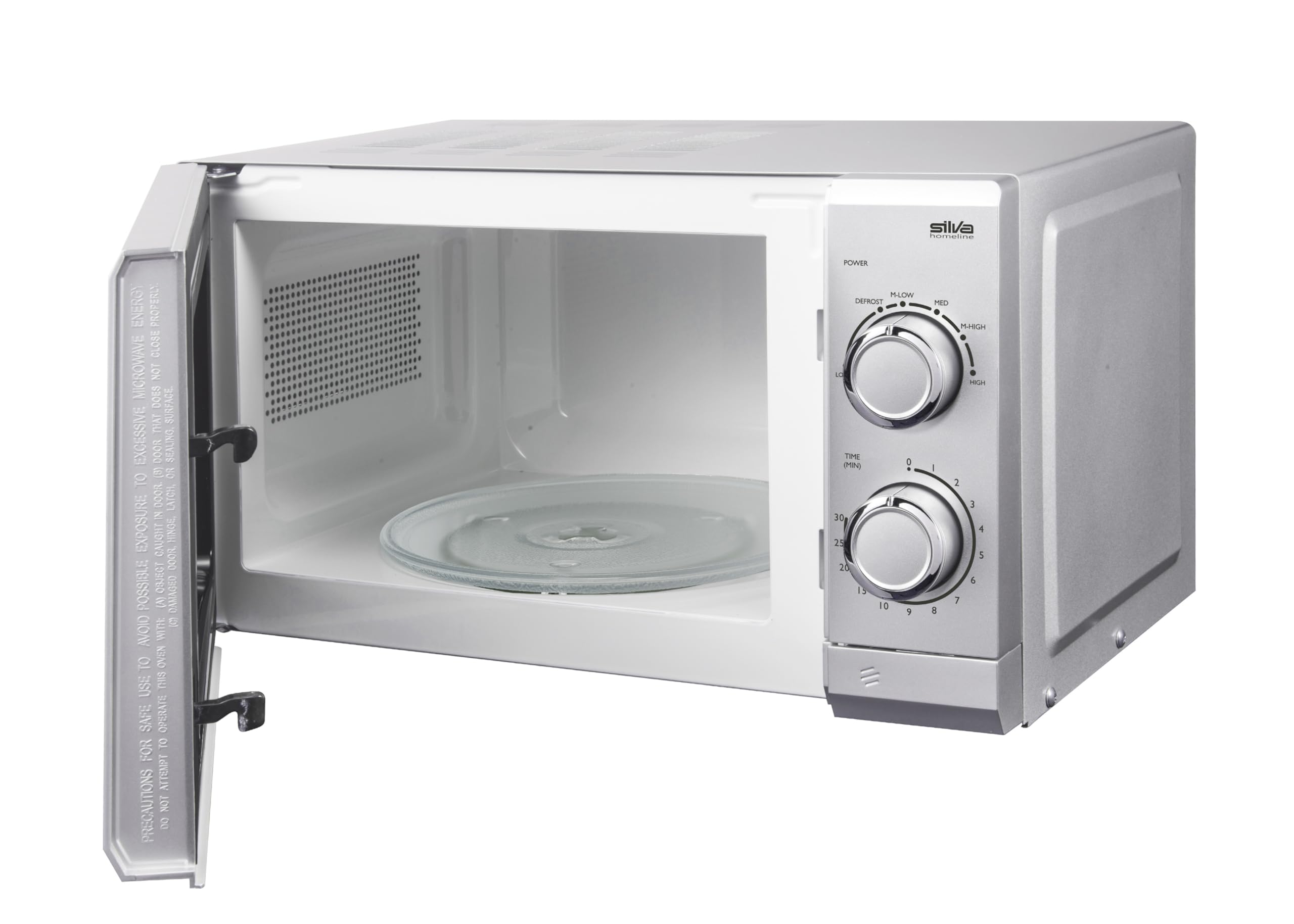 Silva Homeline MW-U 25.4 – Unterbau-Mikrowelle 700 W, 17 L Garraum, 6 Leistungsstufen inkl. Auftauen, 30-Minuten-Timer, akustisches Endsignal, Glasdrehteller 24,5 cm, inkl. Unterbau-Montagematerial –