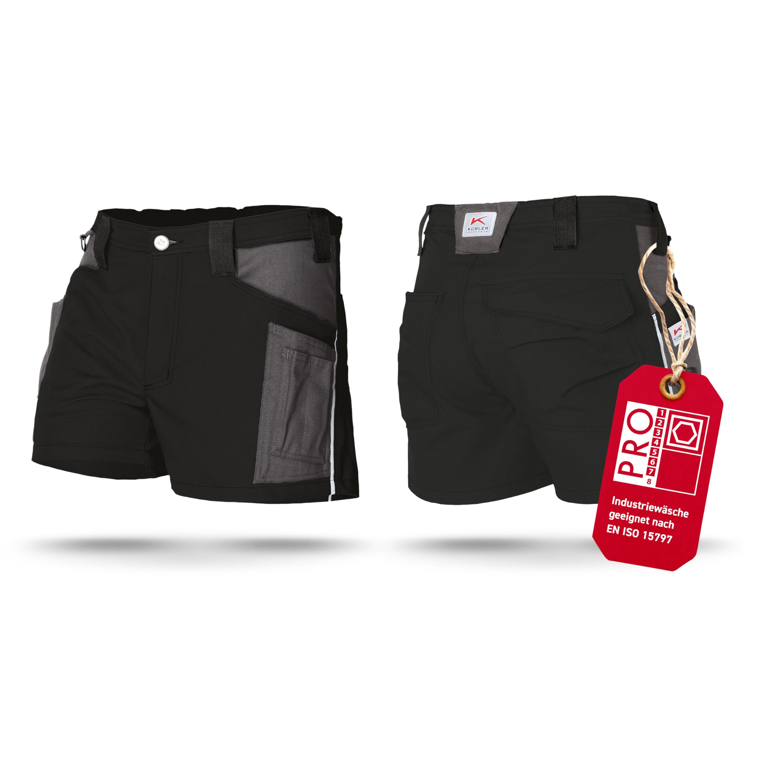 KÜBLER Workwear | KÜBLER ACTIVIQ Arbeitsshorts kurz | Schwarz/Anthrazit | Größe 48