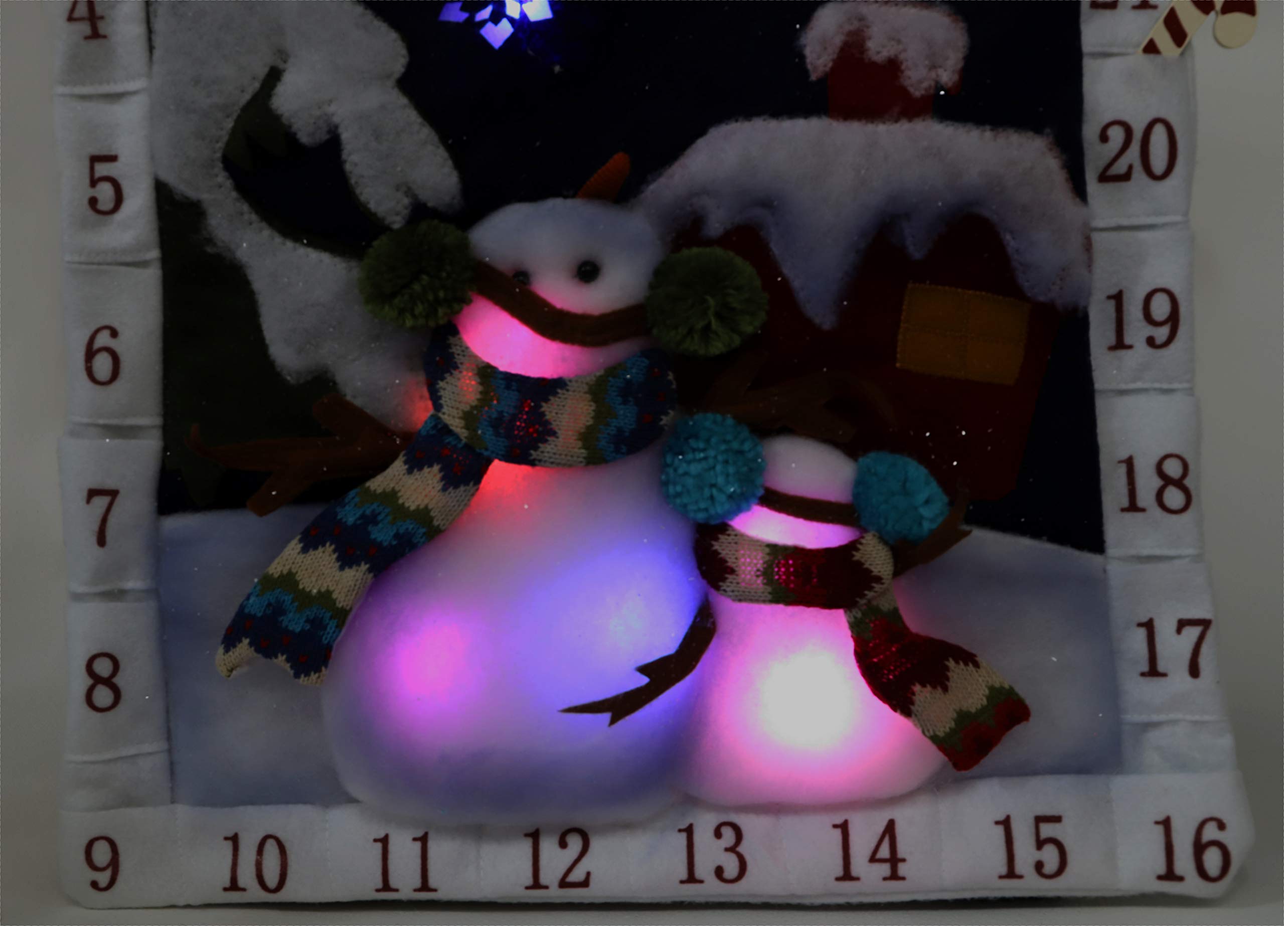 PE Calendario dell'avvento in legno con cassetti, calendario natalizio per conto alla rovescia con luce a LED, decorazione natalizia