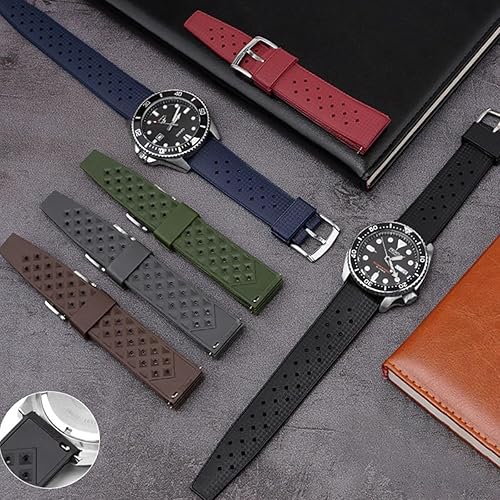 Miniatura 8 de Tropical Style Rubber Watch Bands-Quick Release 9 Colors & 2 Size -20mm 22mm Universal Replacement Watch Straps for Men Women