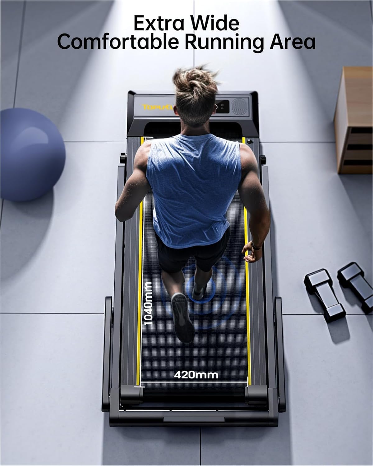 Cinta de Correr Plegable, 6 en 1 Cinta de Correr con Frecuencia Cardíaca | 1%-6%-12% Inclinación, 16KM/H, Dual Pantalla, Bocina Bluetooth, App, Cinta de Andar para Hogar/Oficina