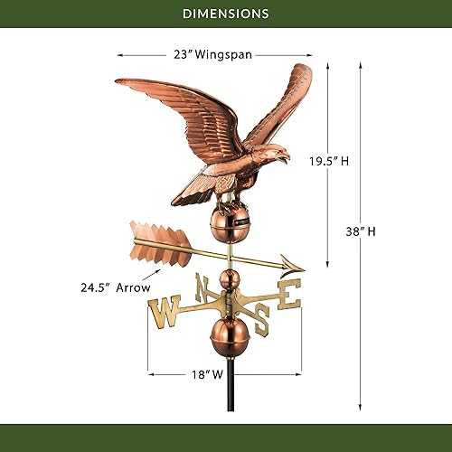 Miniatura 6 de Good Directions 955P Smithsonian Eagle Veleta, cobre puro