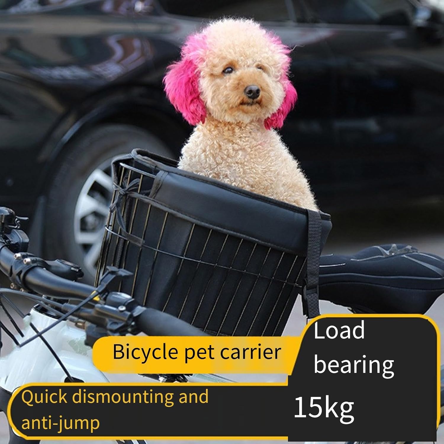 YUPEIUKLI 犬 バイク バスケット 犬 サイクリング ハンドルバーバスケット 規制可能 ペットキャリア ペットショッピング用