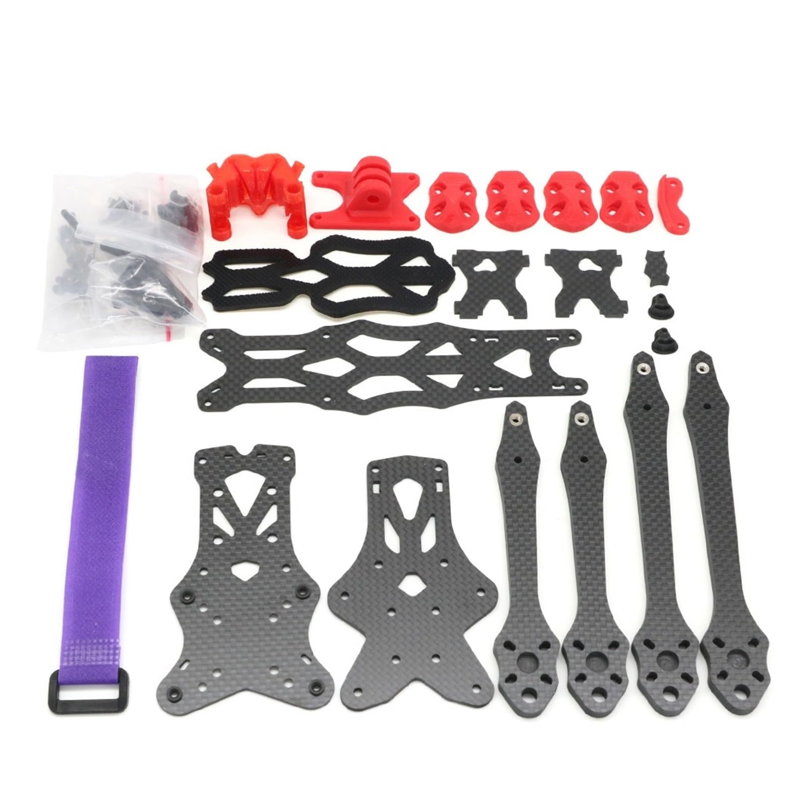 Kit telaio drone, braccio 5.5mm, passo 240mm | Kit telaio drone racing, fibra di carbonio, piastra sup. 2.0mm, inf. 2.5mm(With Print)