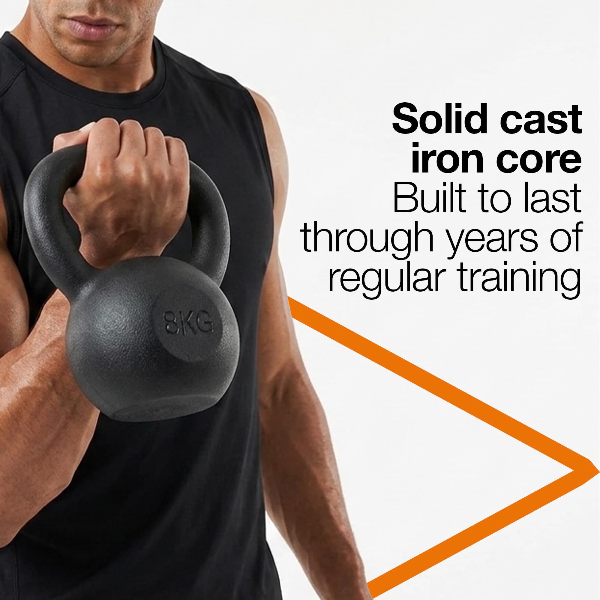 Athlyt Kettlebell żeliwny, 20 kg, czarny