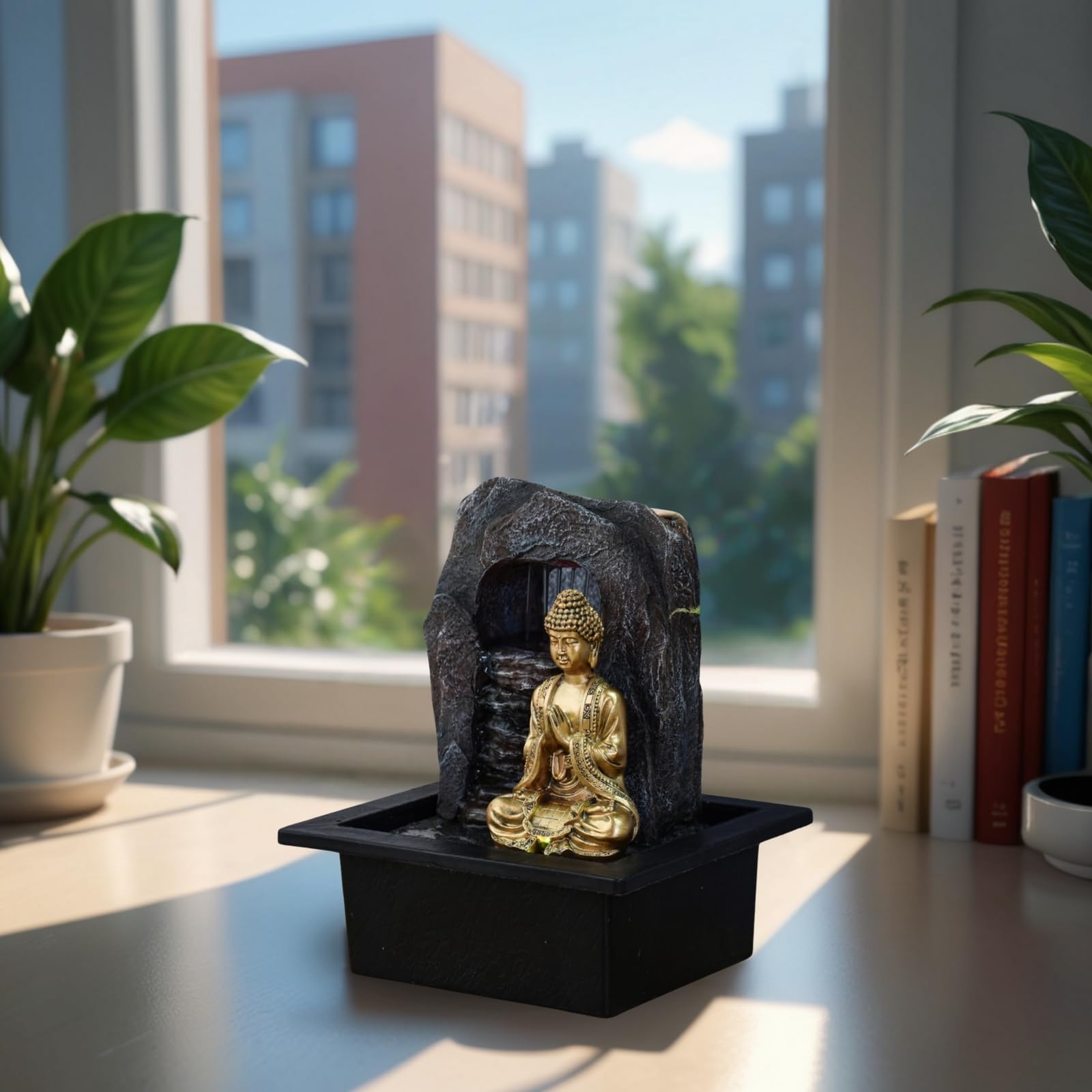 Zen'Light Zen Dao fontanna, żywica syntetyczna, brąz, 21 x 17 x 25 cm
