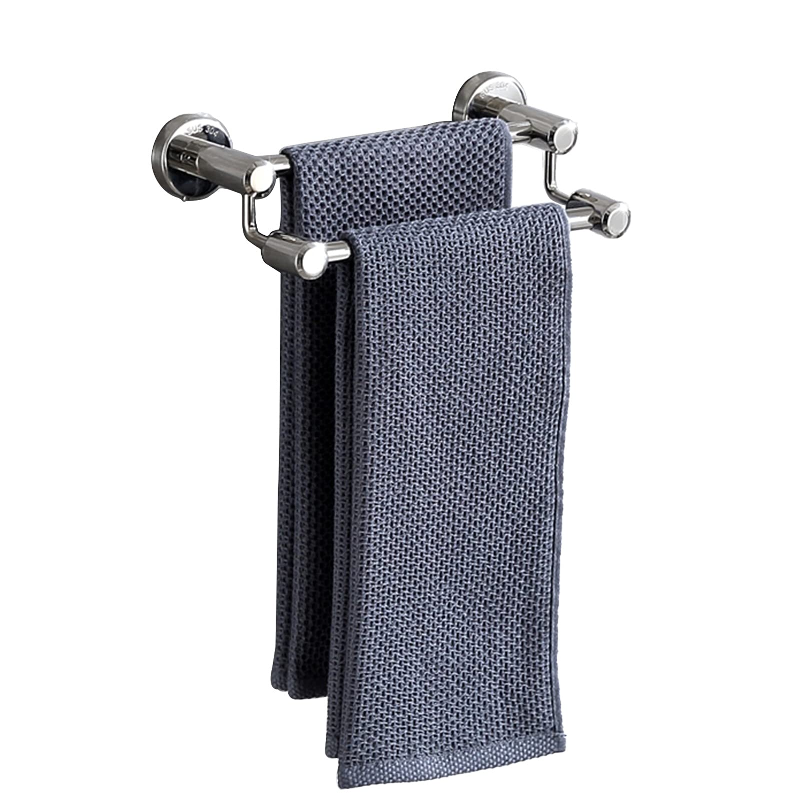 Barre porte-serviettes double en inox SUS 304 brillant de 70 cm