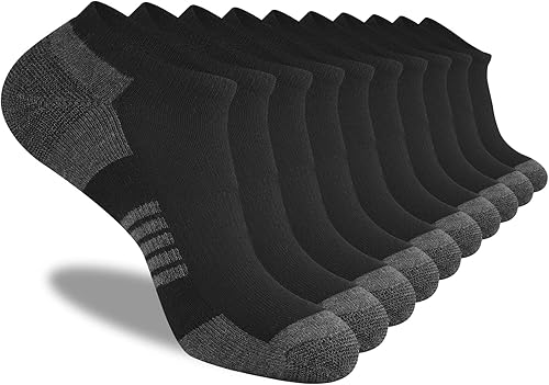 COOVAN 10 pares de calcetines de corte bajo para hombre, paquete de 10 calcetines cómodos y casuales