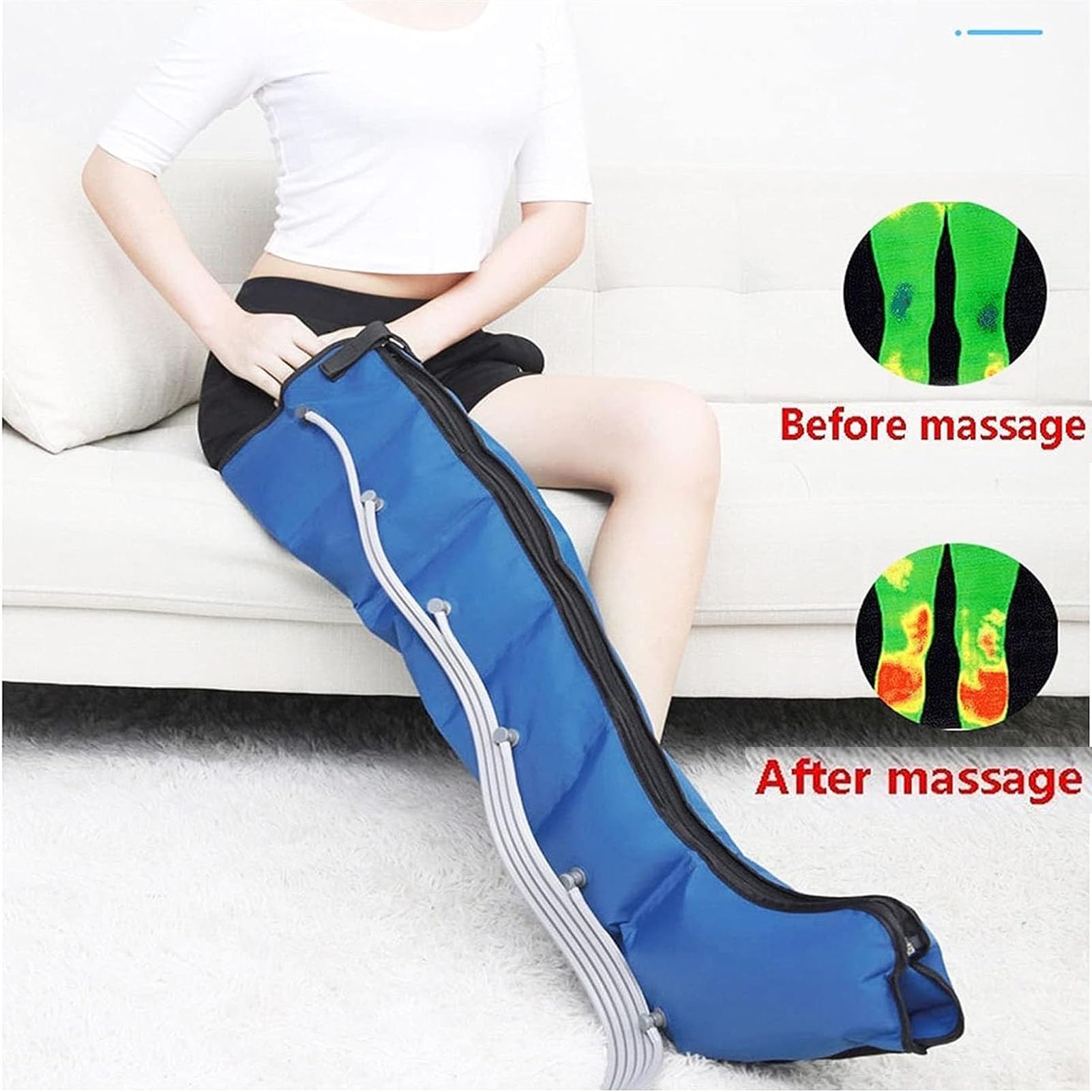 Máquina de masaje de piernas por compresión de aire de 6 cavidades, botas de presoterapia para linfedema, circulación, relajación y alivio del dolor, instrumento profesional para relajación de cu