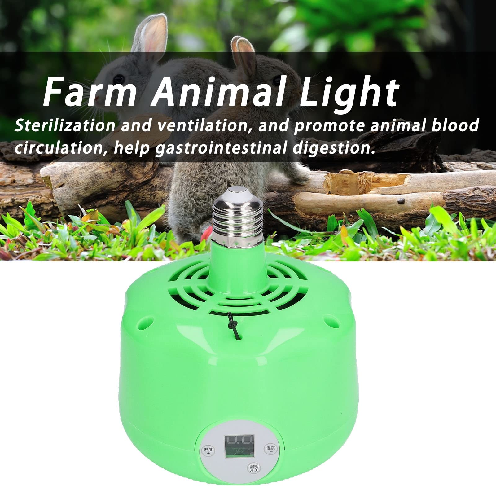 Calentador de Incubadora, Luz Cálida de Granja, Apagado Automático, Resistencia a Altas Temperaturas, LED de Control Termostático para Aves de Corral para Cerdos para Pollos
