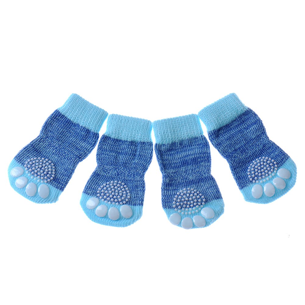 JJ Store 4 PCS Pet Socks Doggie Puppy Anti Slip Indoor Socks for Small Dogs